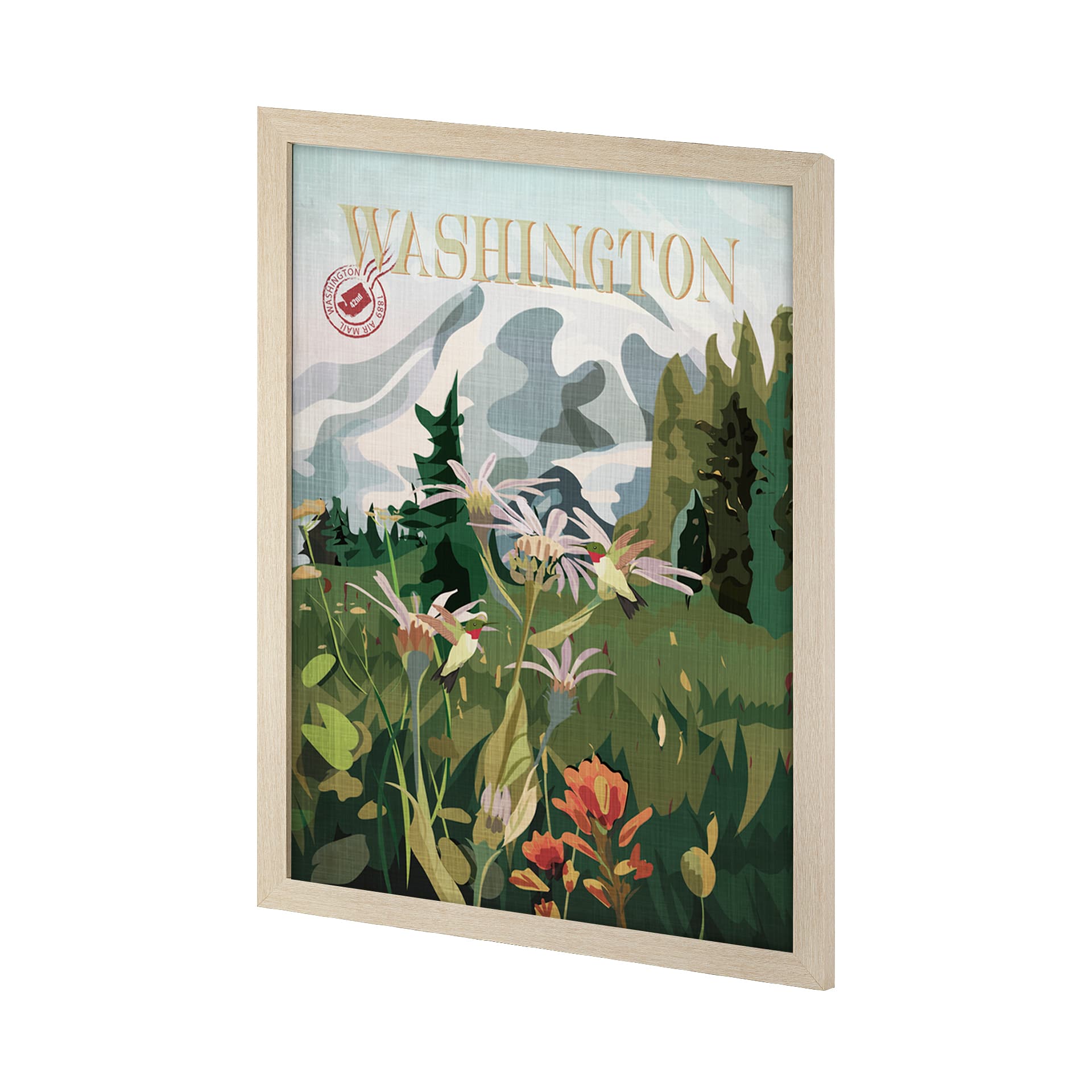 Washington Go USA (L) by Mercana Studio a Hand Embellished Decograph Framed Art Print — product photograph