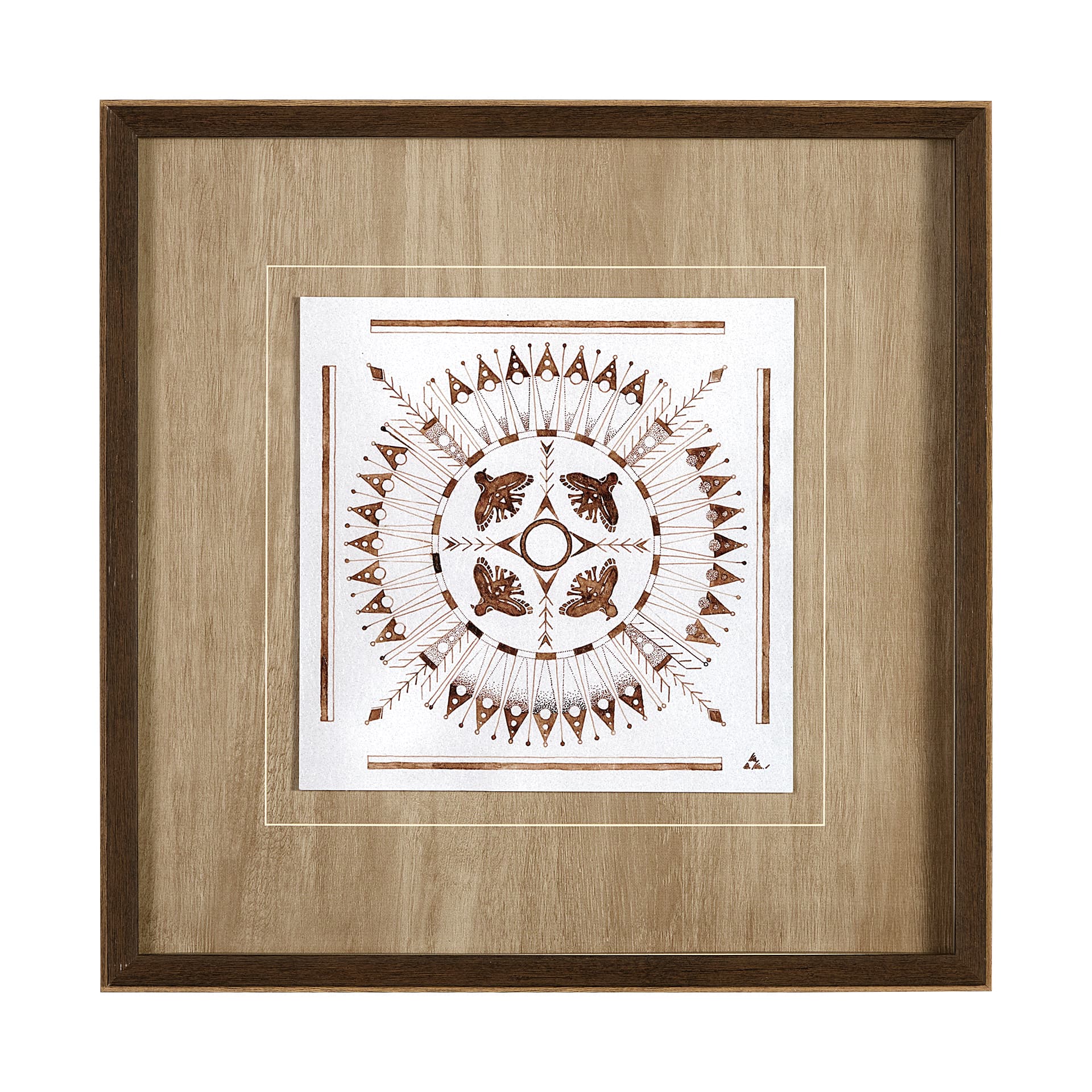 Sandpainting-Watercolor I by Mercana Studio Hand Embellished Framed Art Print Matted under Glass — product photograph