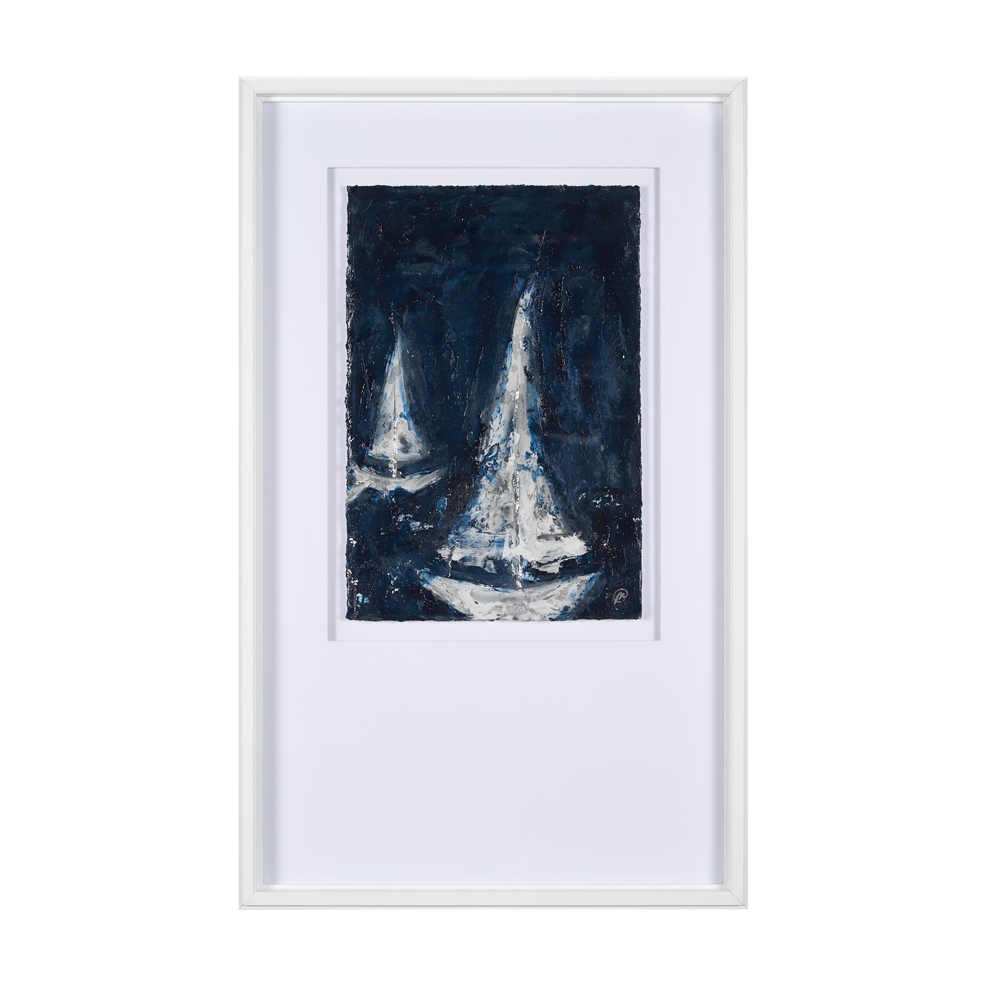 Paper Boats I by Studio M a Framed Art Print Matted under Glass — product photograph