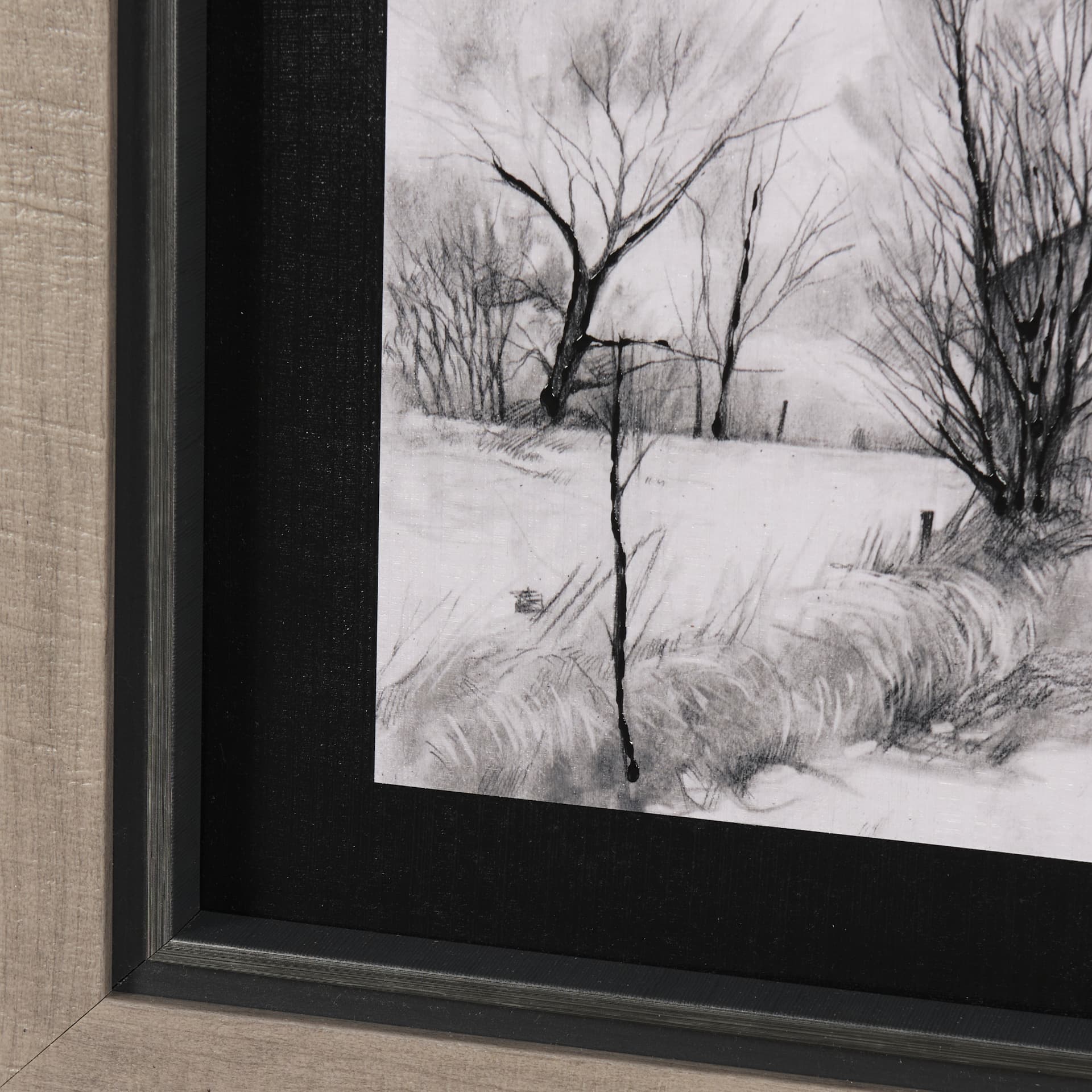 Countryside Sketches II by Ariana a Hand Embellished Textured Framed Art Print — product photograph