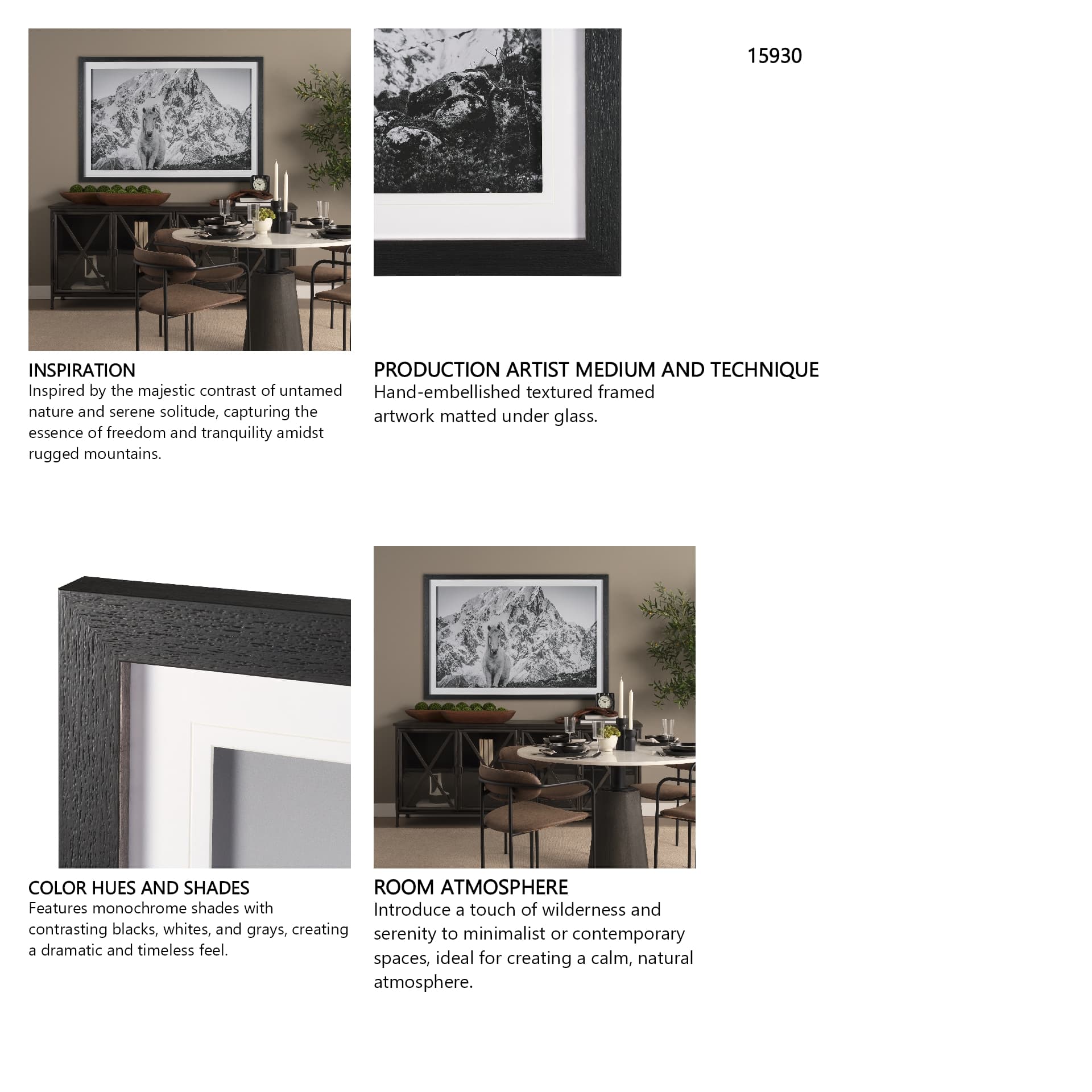 Majestic Mane - Snowscape by Matt Roseveare Framed Art Print Matted under Glass — in a styled room