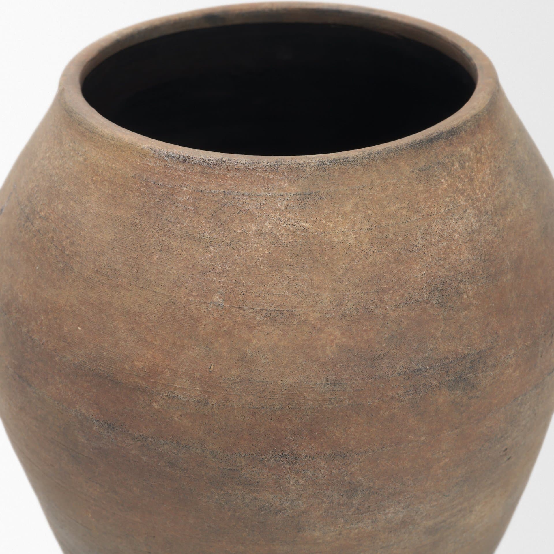 Cotto 10.6H Two Tone Wide Mouth Weathered Terracotta Urn Vase — product photograph