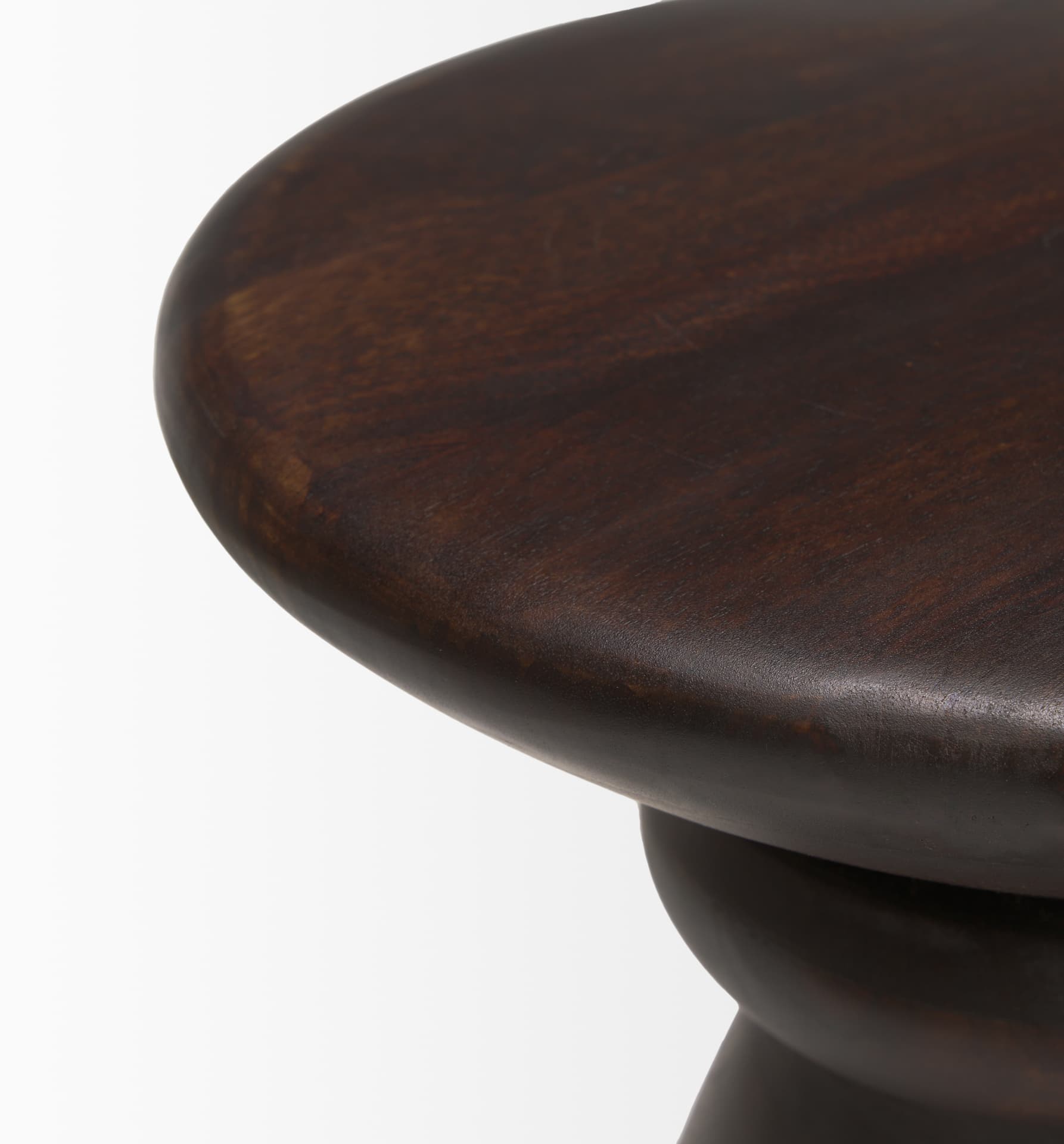 Palmera Dark Brown Wood Pedestal Accent Table — product photograph