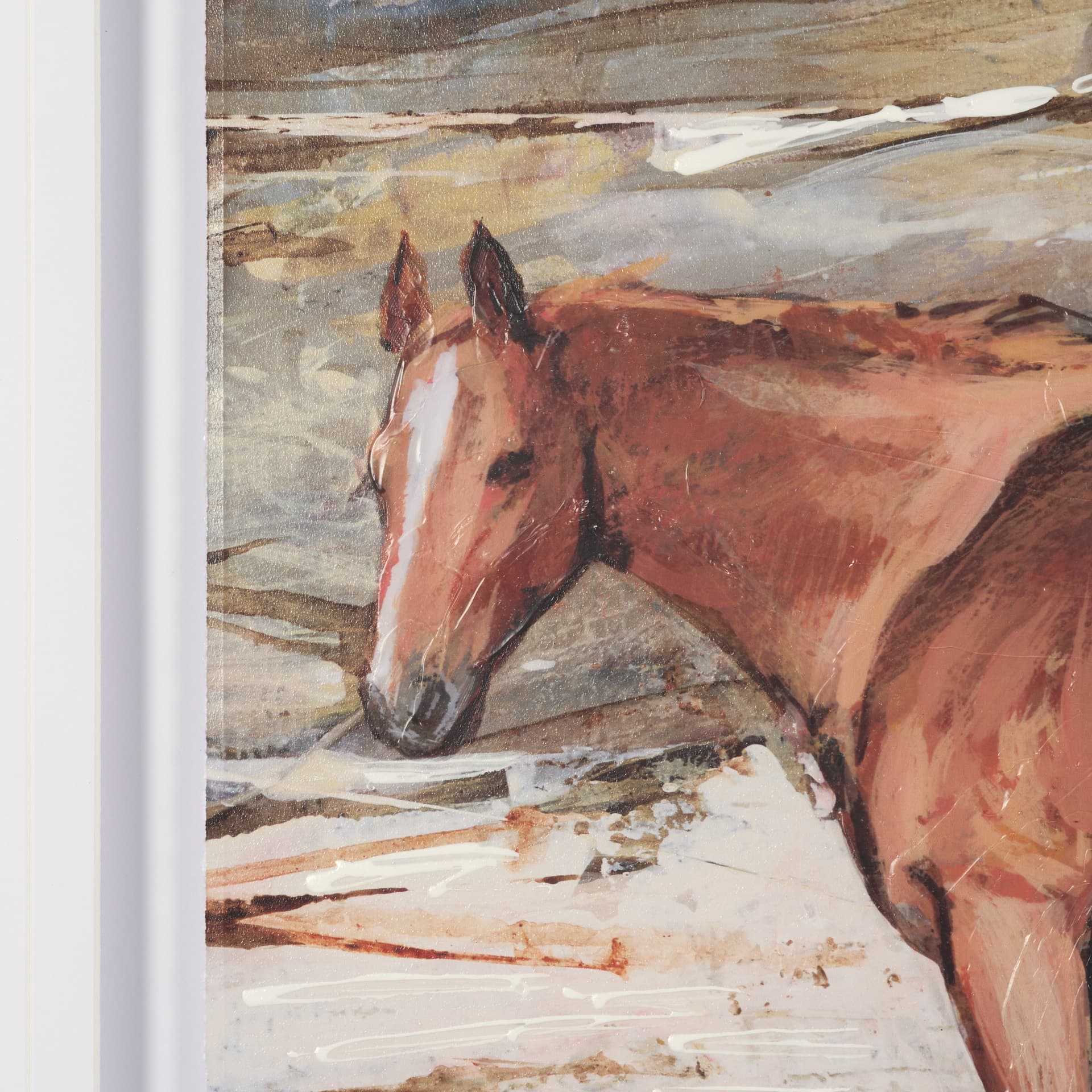 Equine Echoes II by Mercana Studio Hand Embelished Textured Framed Artwork Matted under Glass — product photograph