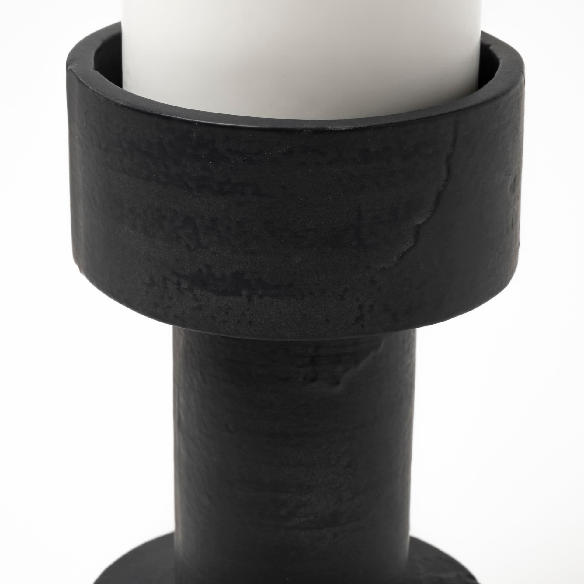 Bolton I 3.9L x 3.9W x 10.6H Black Metal Table Candle Holders — product photograph