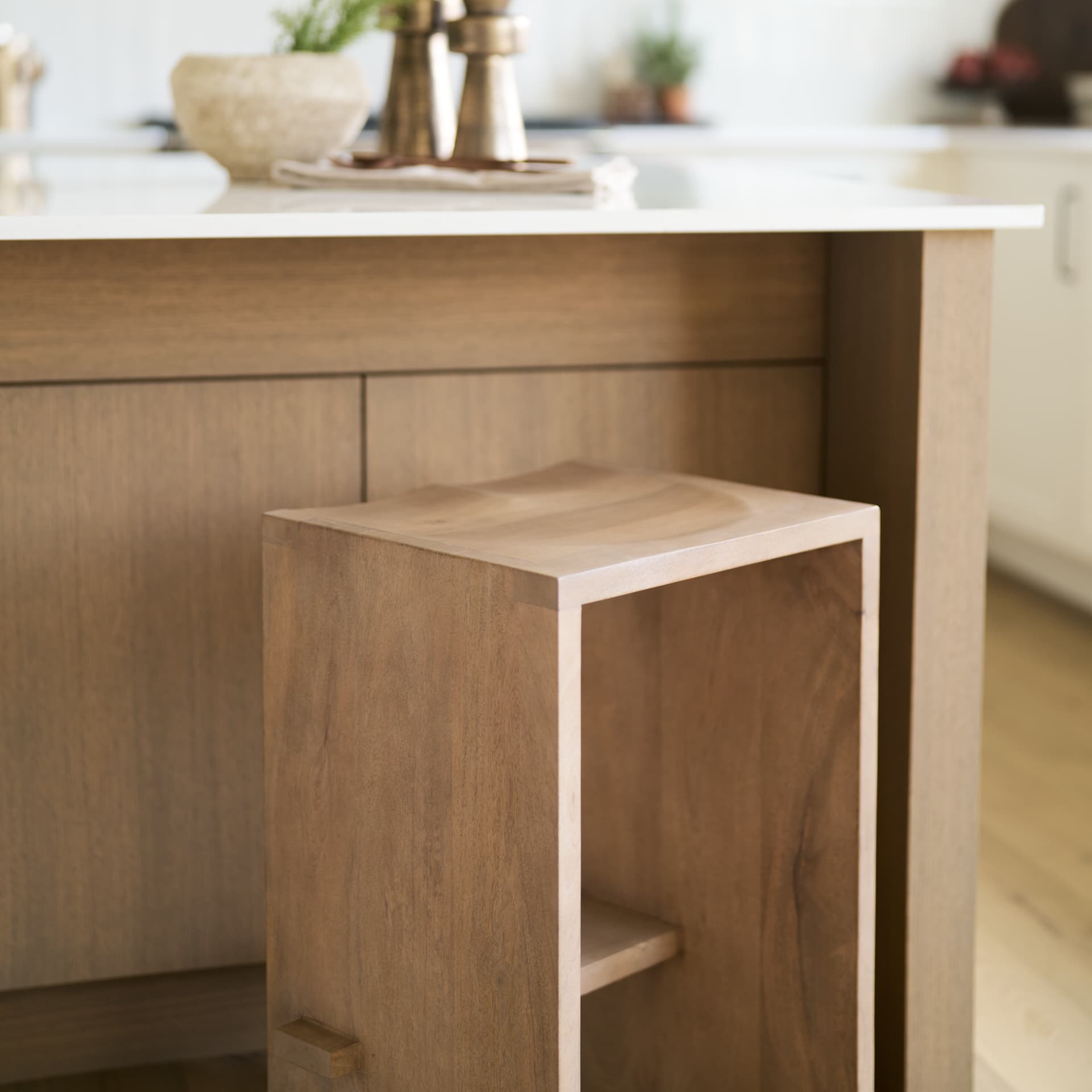 Aida Backless 26in Seat Counter Stool | Light Brown — product photograph