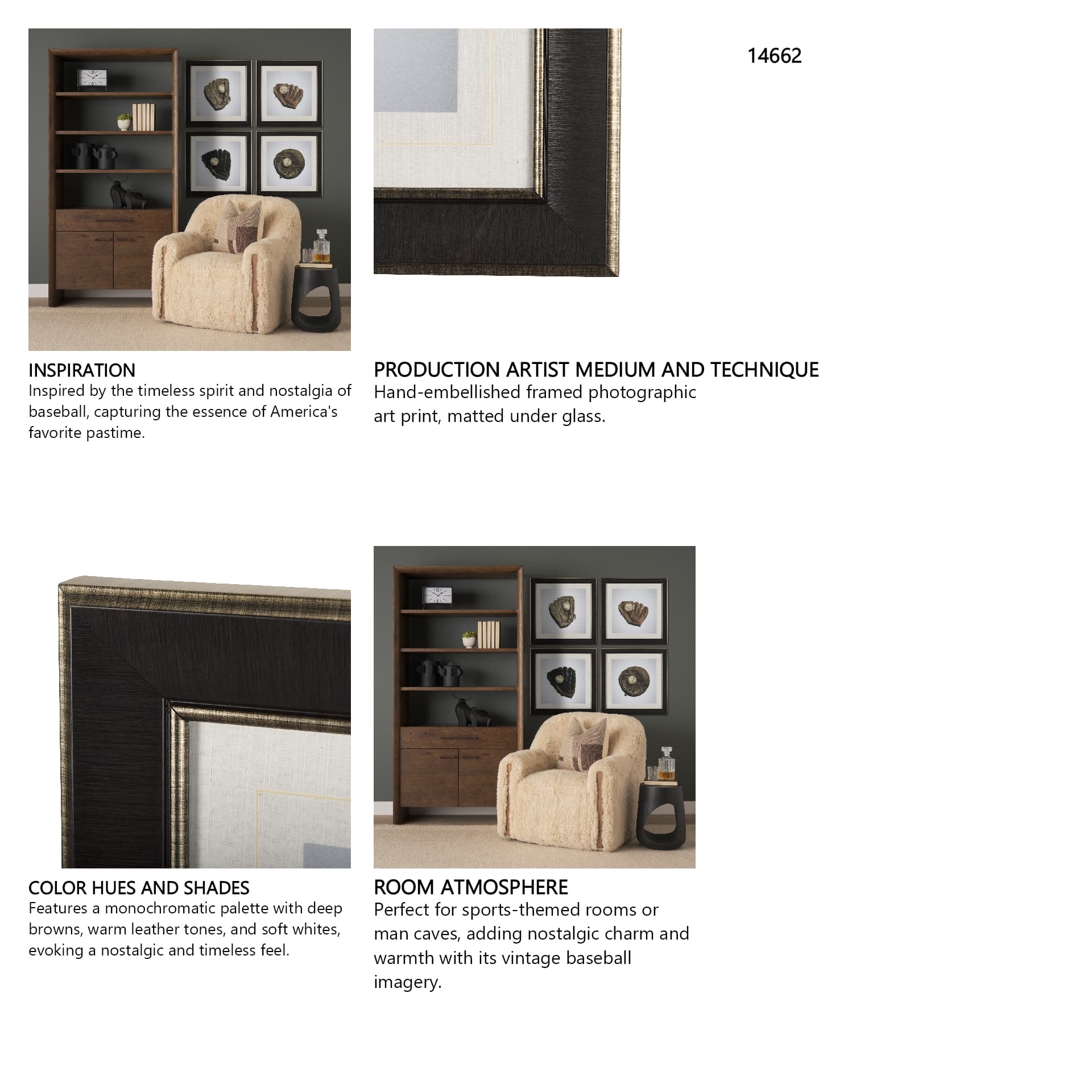 Double Play III by Mercana Studio a Hand Embellished Textured Framed Photo Art Print Matted under Gl — in a styled room