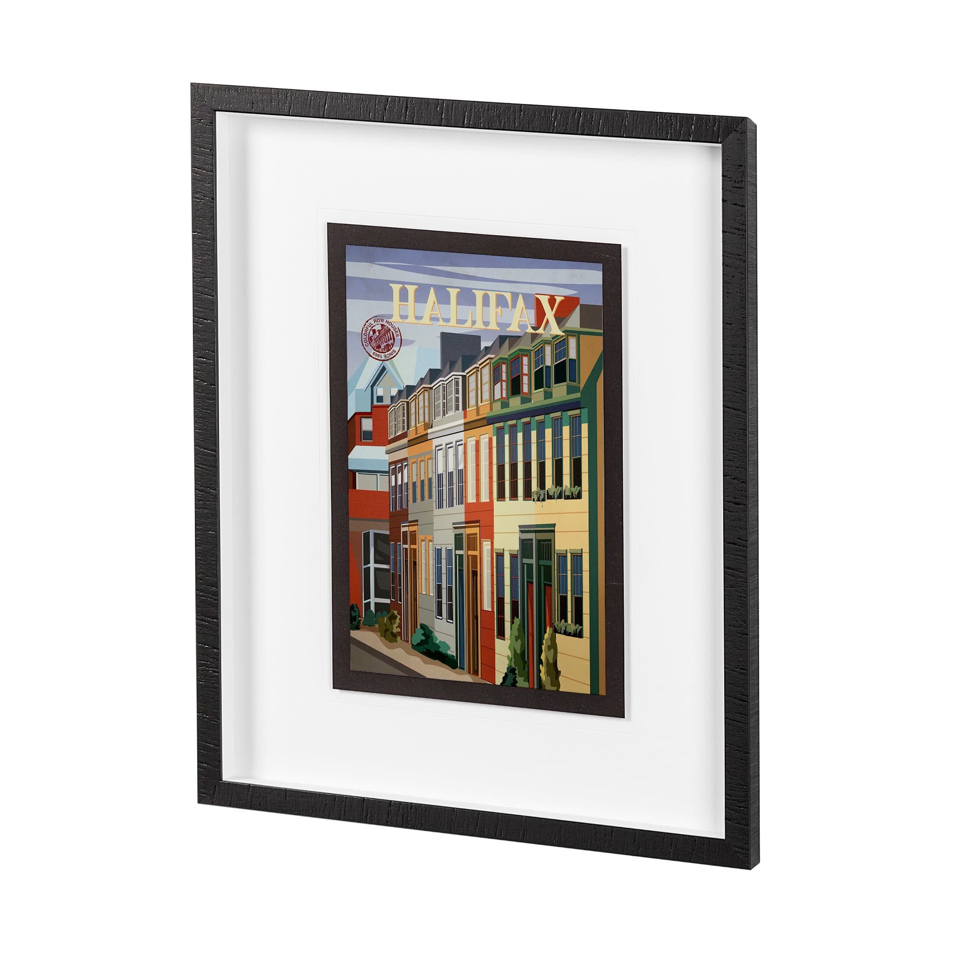 Halifax Go Canada (M) by Mercana Studio a Framed Art Print Matted under Glass — product photograph