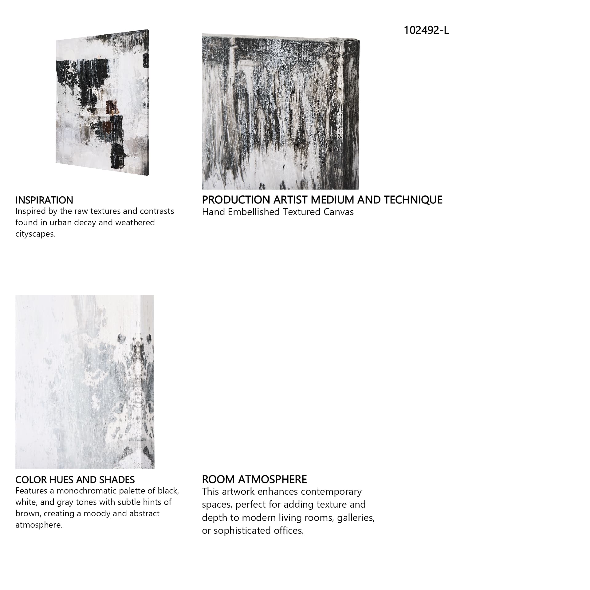The Fog II by Mercana Studio a Hand Embellished Textured Canvas — in a styled room