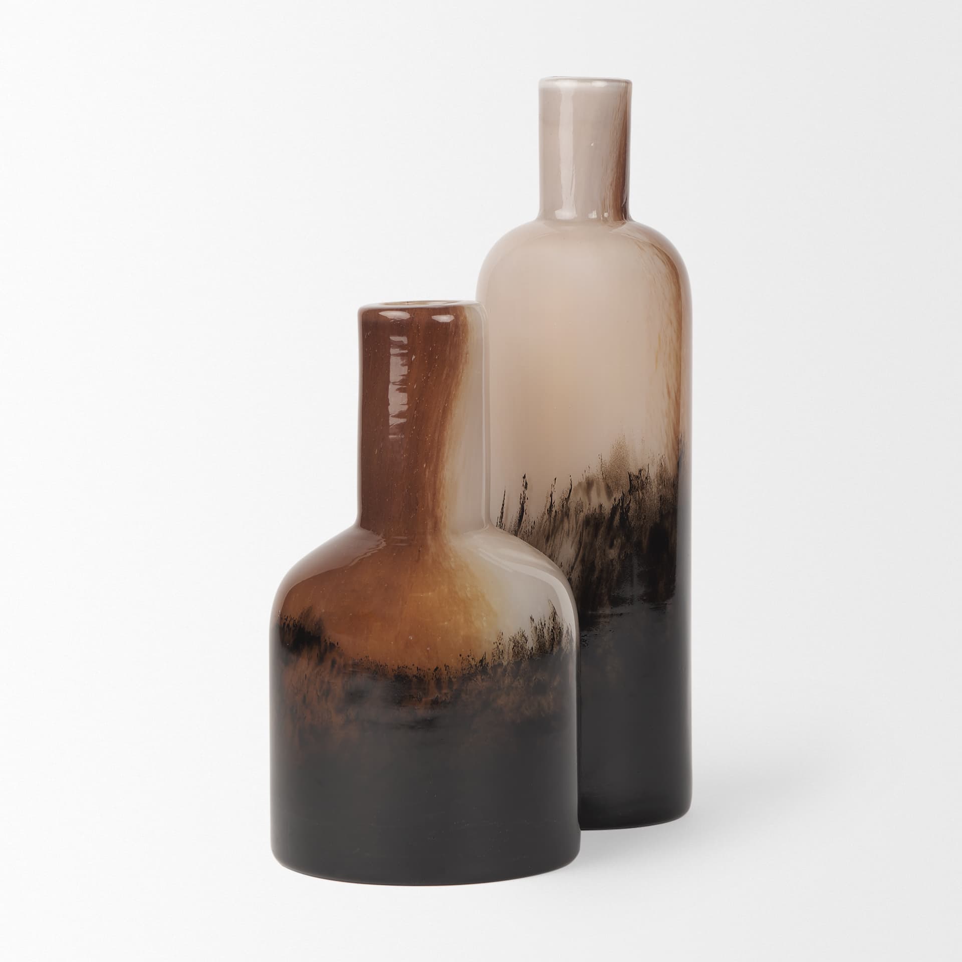 Marans Tall Amber Multi-Color Glass Vase — product photograph