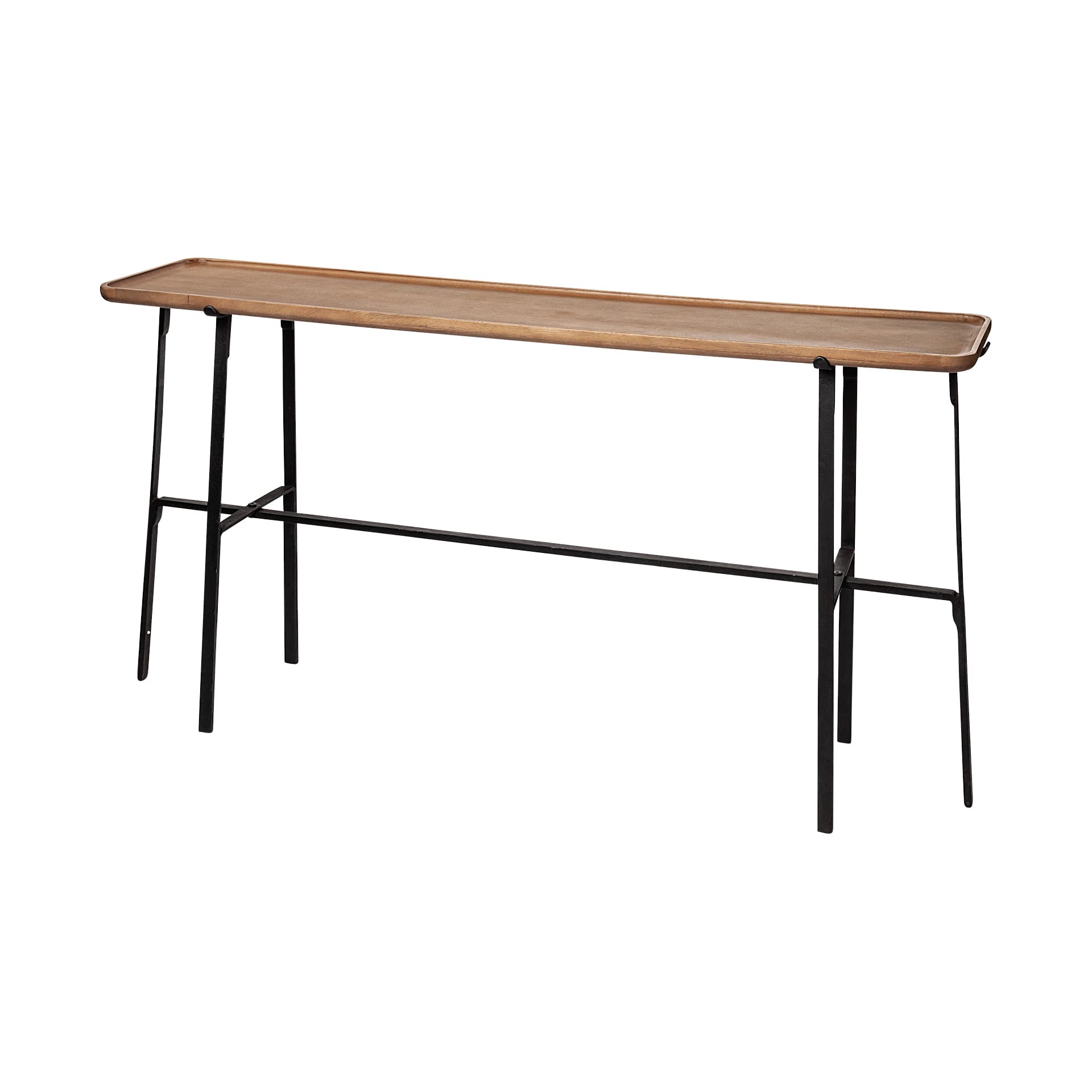 Helios II 60L x 14W x 29H Rectangular Brown Raised Edge Top Console Table — product photograph