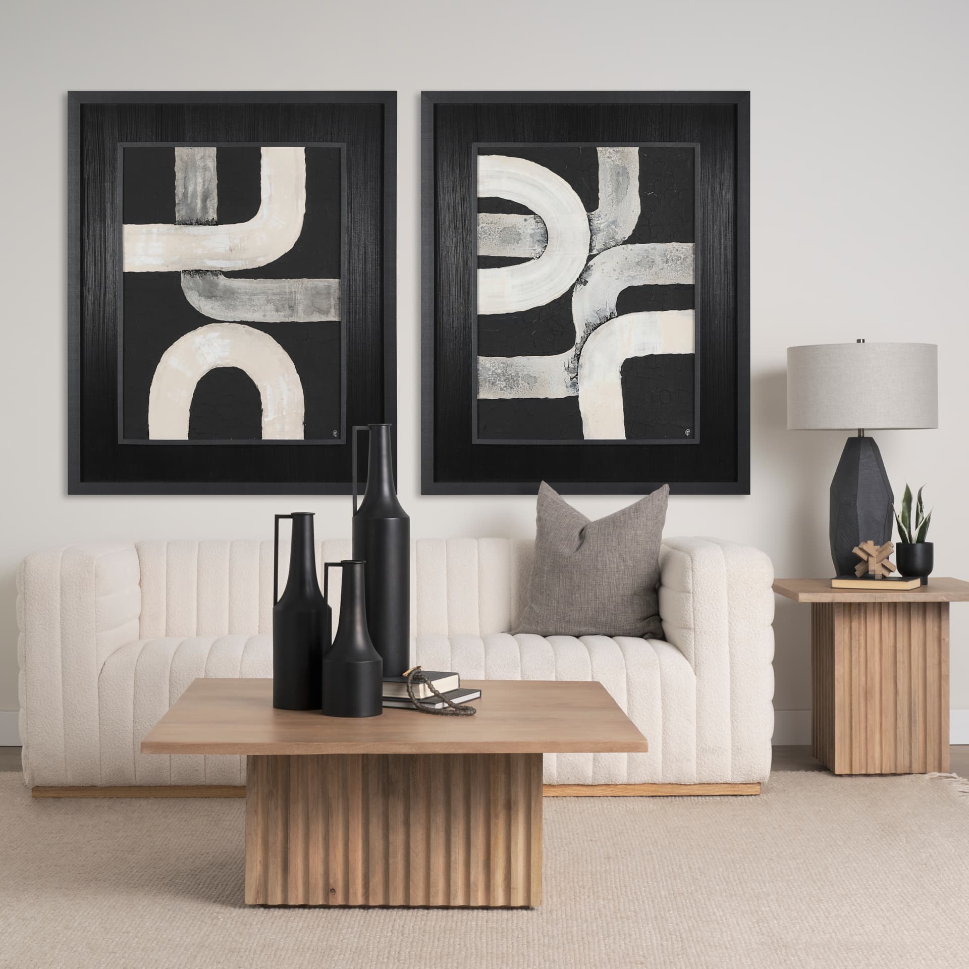 Pipes III by Studio M a handmade Original Framed Artwork under Glass — in a styled room