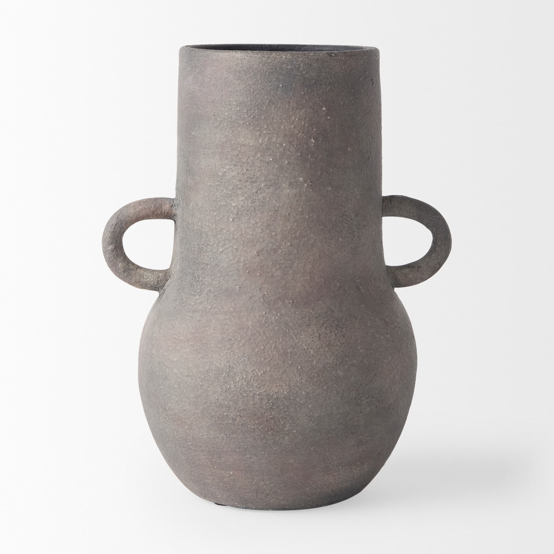 Armani 10.4H Brown-Gray Double Ear Ceramic Vase — product photograph