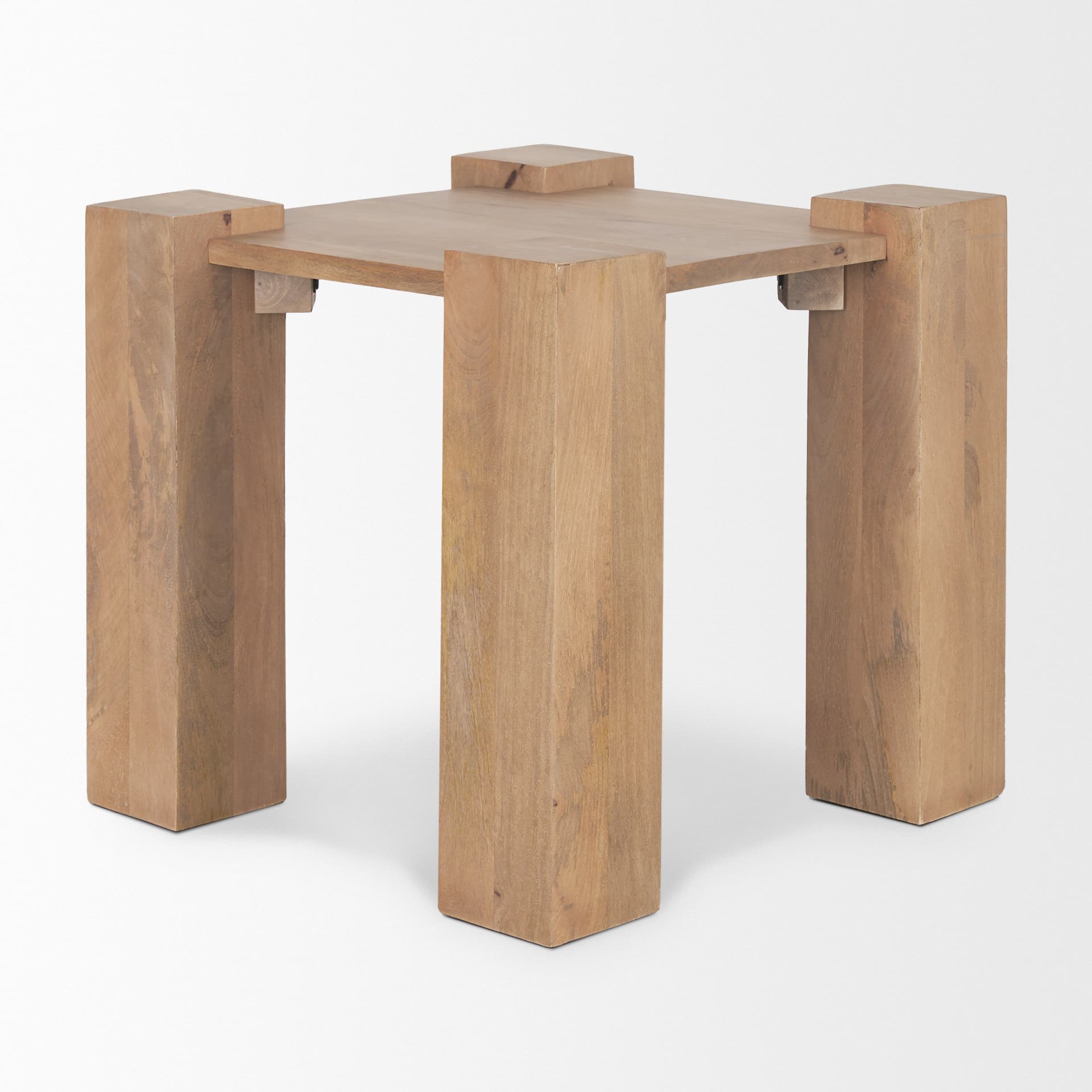 Beth Light Brown Wood Square Accent Table — product photograph