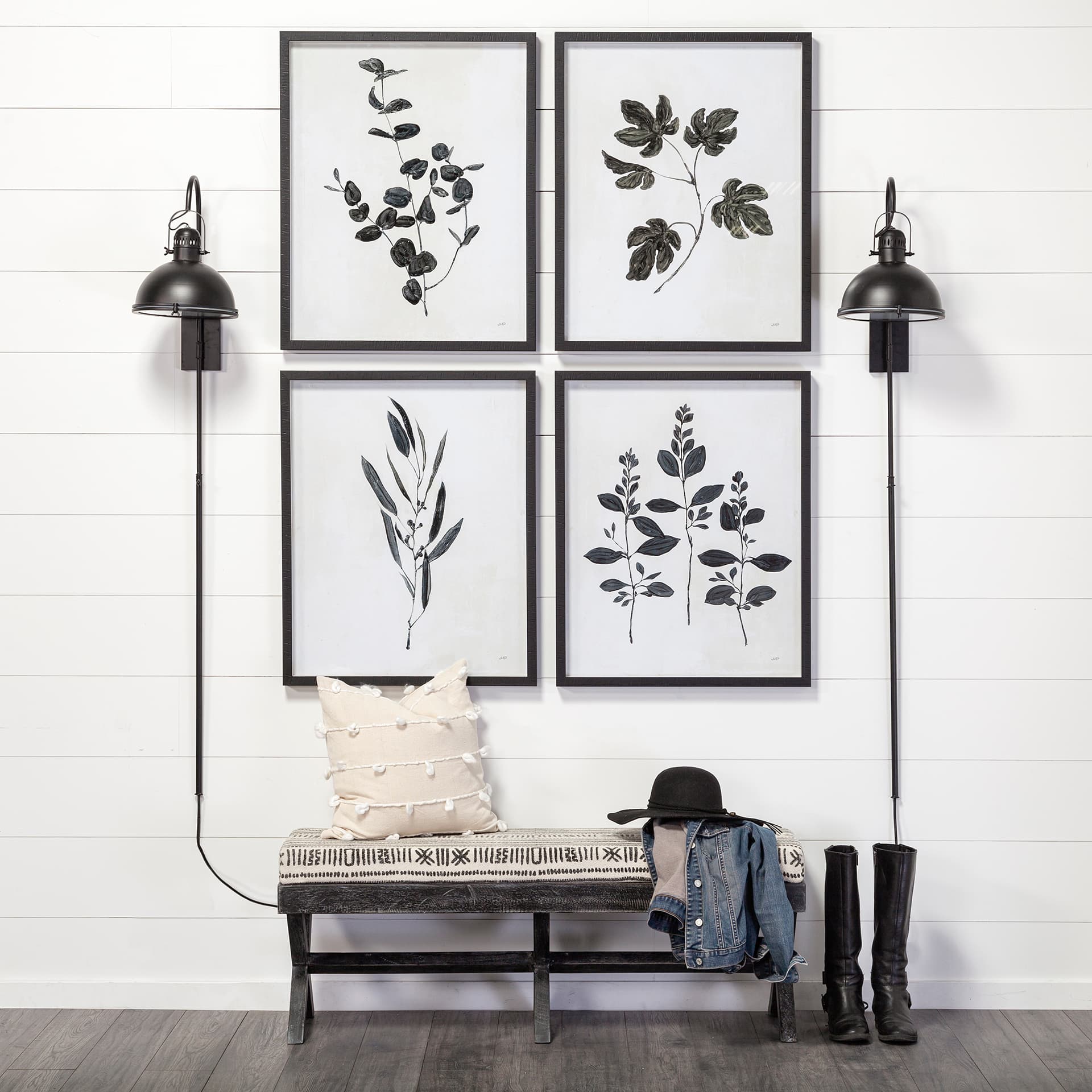 Erica 20x20 Cream With White Detail Pillow Cover w/Non-Allergen Filler — in a styled room