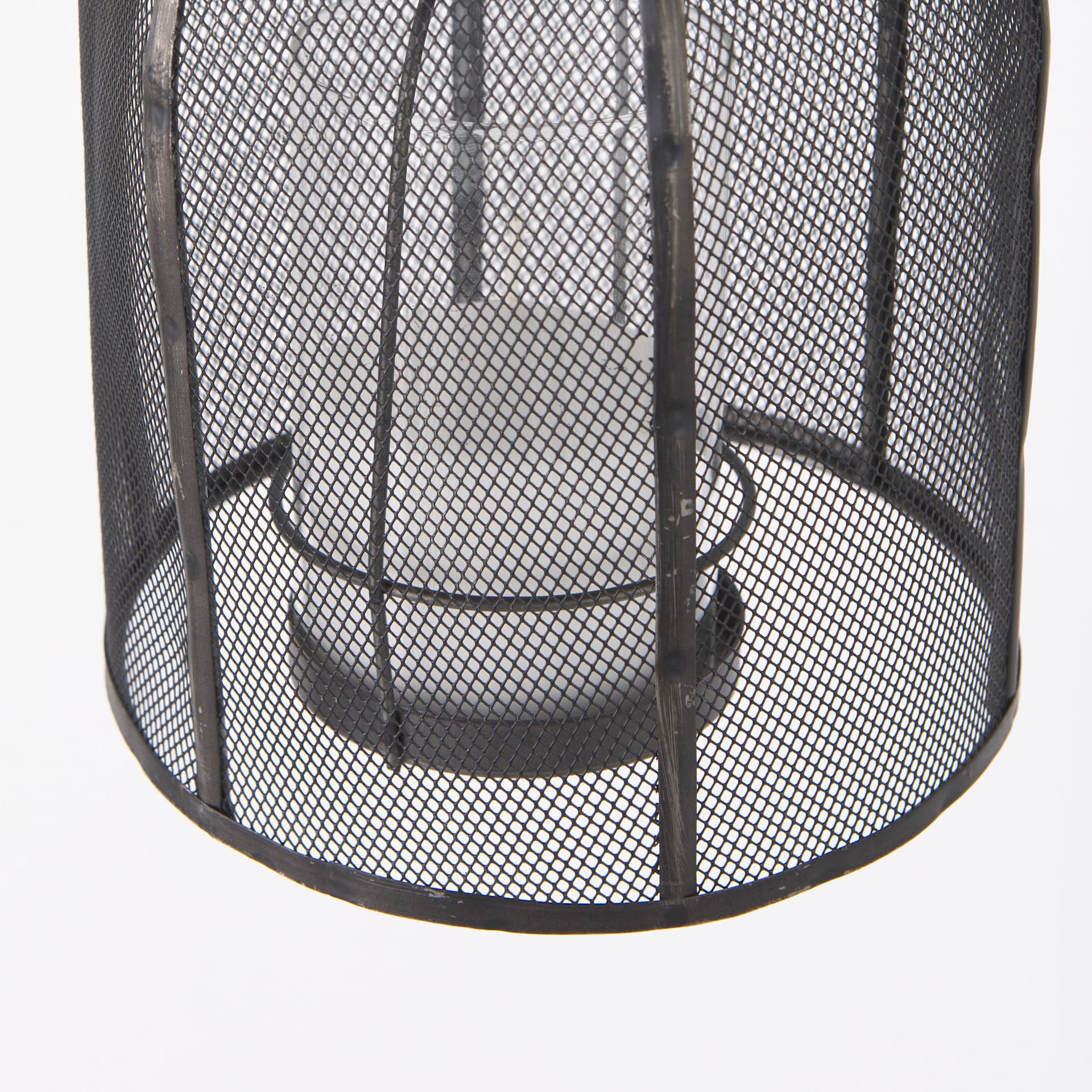 Jutland Set of Three Black Metal Bird Cage Candle Holder Lanterns — product photograph