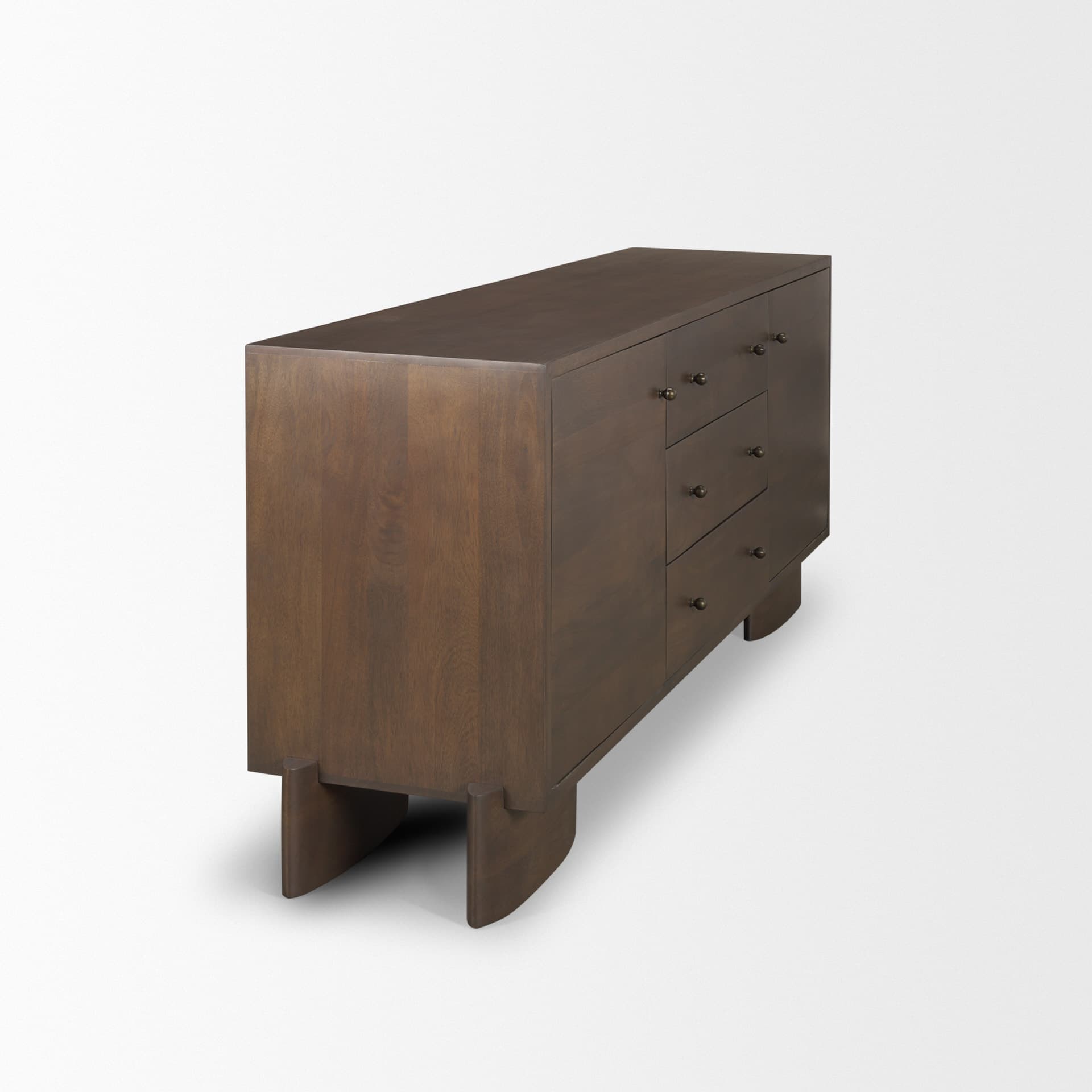 Jonan Dark Brown Wood w/ Dark Aged Brass 2 Door 3 Drawer Sideboard — product photograph