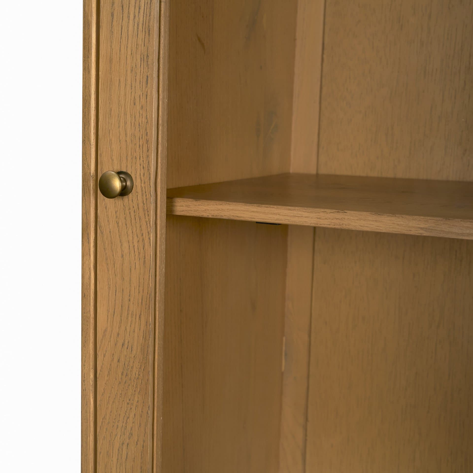 Hawthorne Solid Oak Wood w/ Glass Curio Cabinet — product photograph