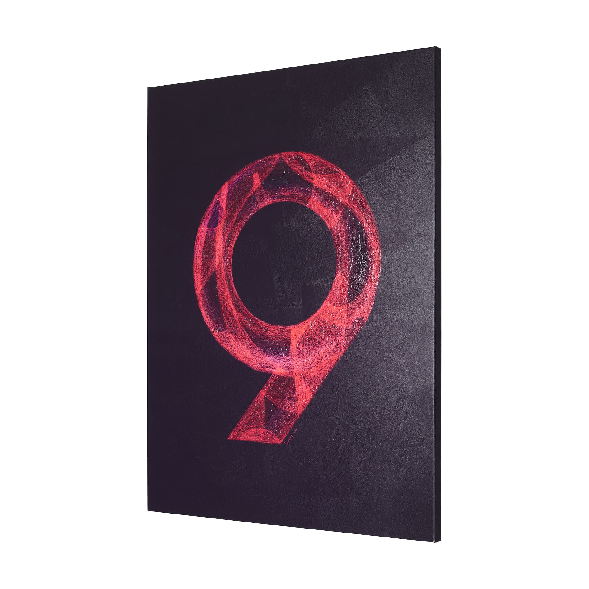 Numbers IX by Mercana Studio a Hand Embellished Textured Canvas — product photograph