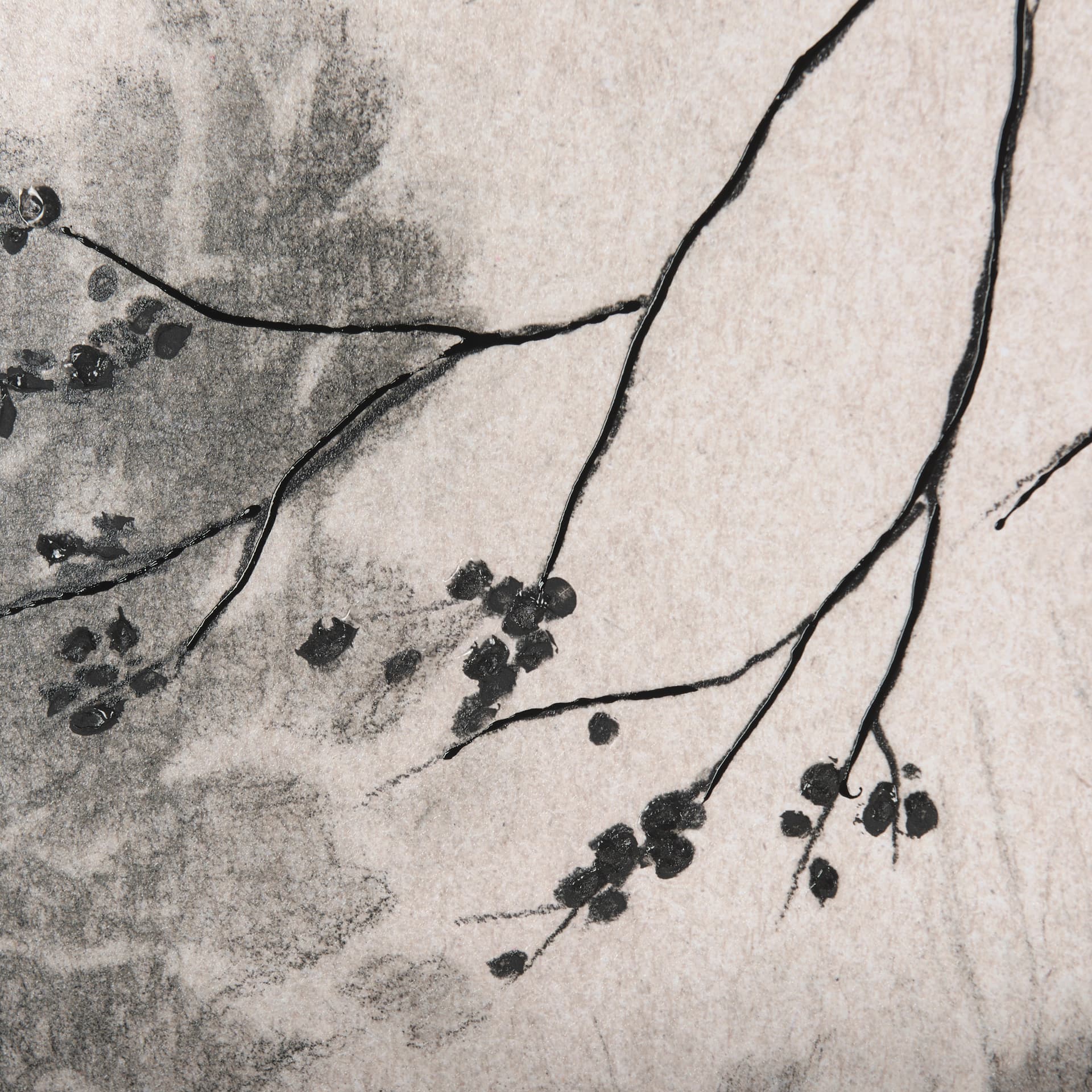 Leafy Shade II by Mercana Studio a Hand Embellished Textured Framed Art Print Matted under Glass — product photograph