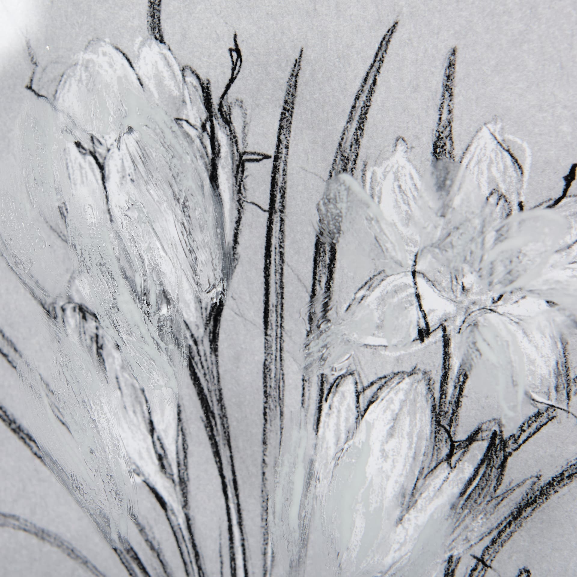 Botanical sketches V (Grey) by Mercana Studio Hand Embellished Framed Art Print Matted under Glass — product photograph