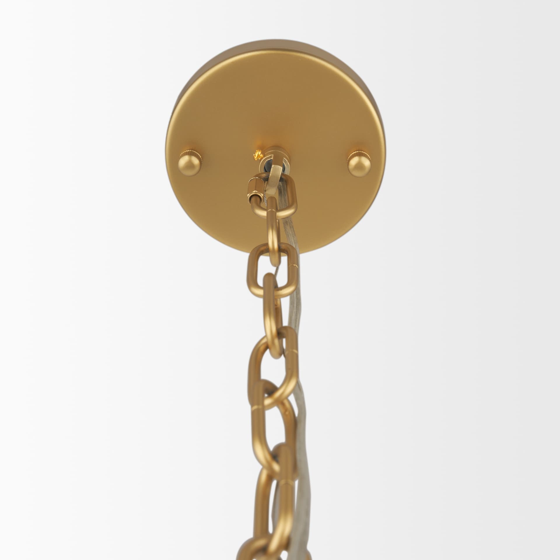 Barbara Brushed Gold Metal w/ Frosted Glass Globes 11-Light Chandelier — product photograph