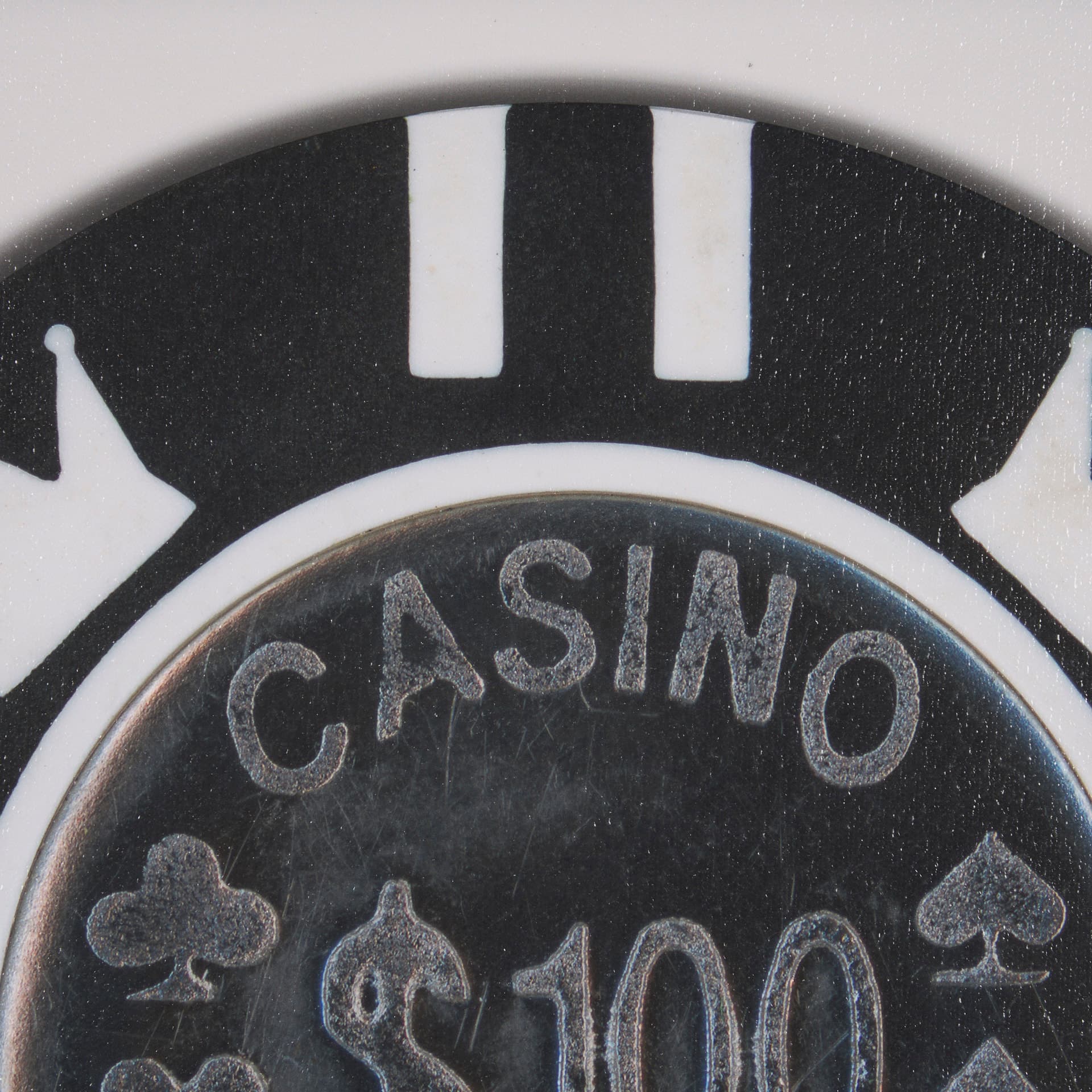Casino 100 Dollar Vegas Poker Chip By Zap Studio Framed Art Photograph Print under Glass — product photograph