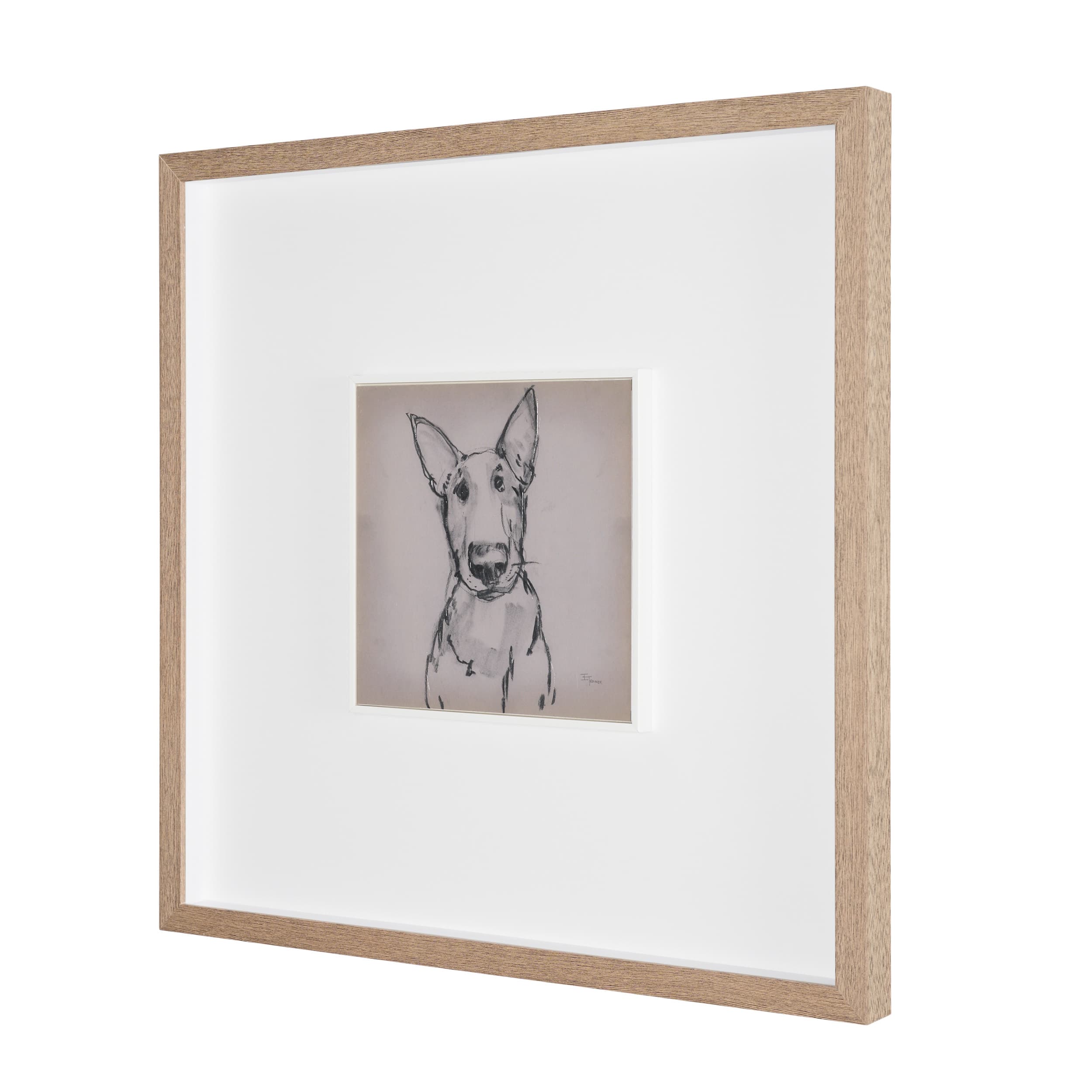 English Bull Terrier by Mercana Studio Hand-Embellished Framed Artwork Matted under Glass — product photograph