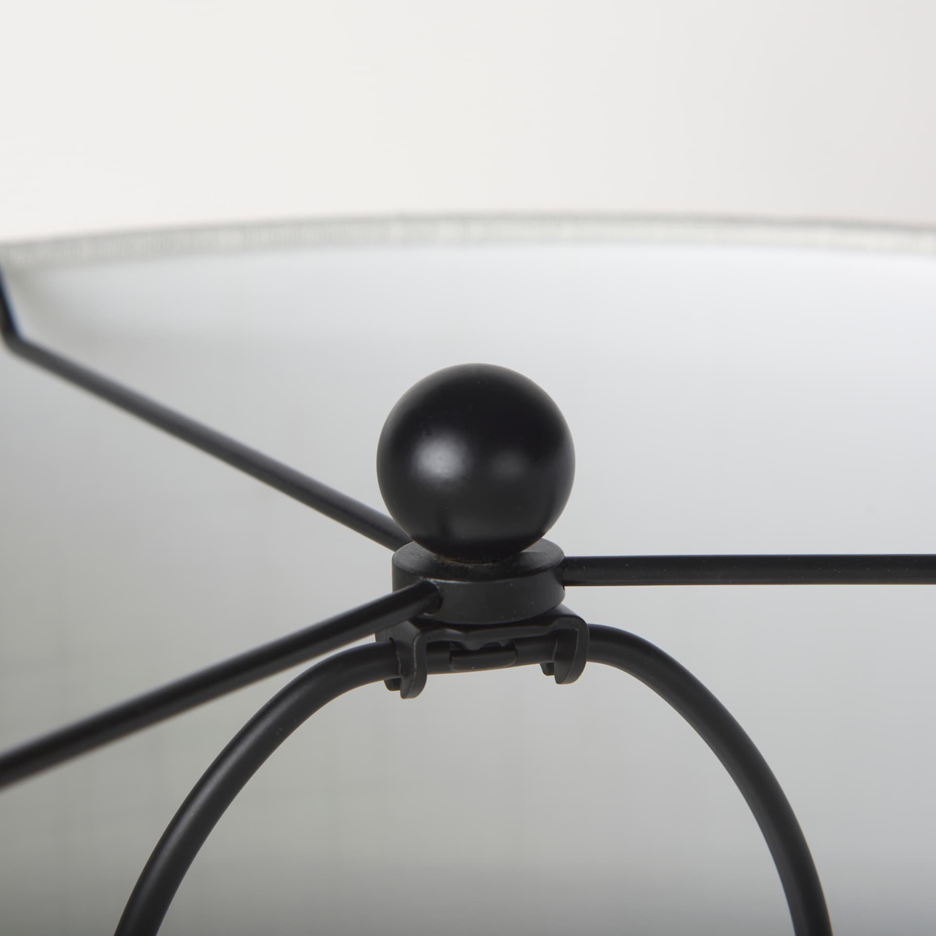 Sarah 15.0L x 10.0W x 22.2H Arched Black Metal W/Marble Cube and White Shade Table Lamp — product photograph