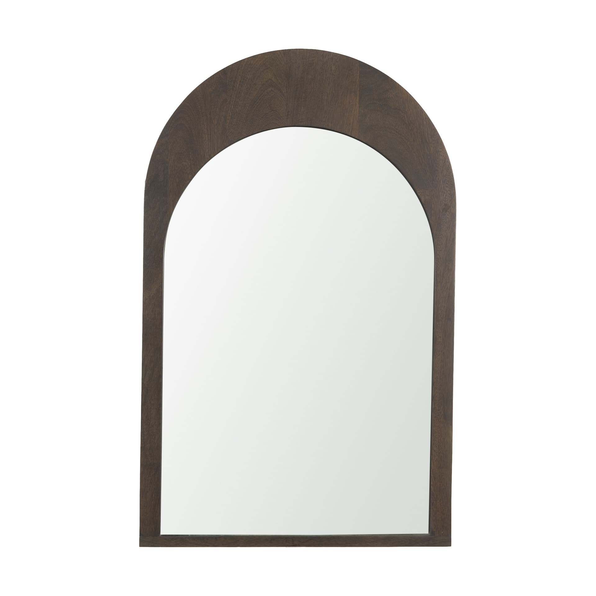 Celeste Dark Brown Wood Arched Mirror — product photograph