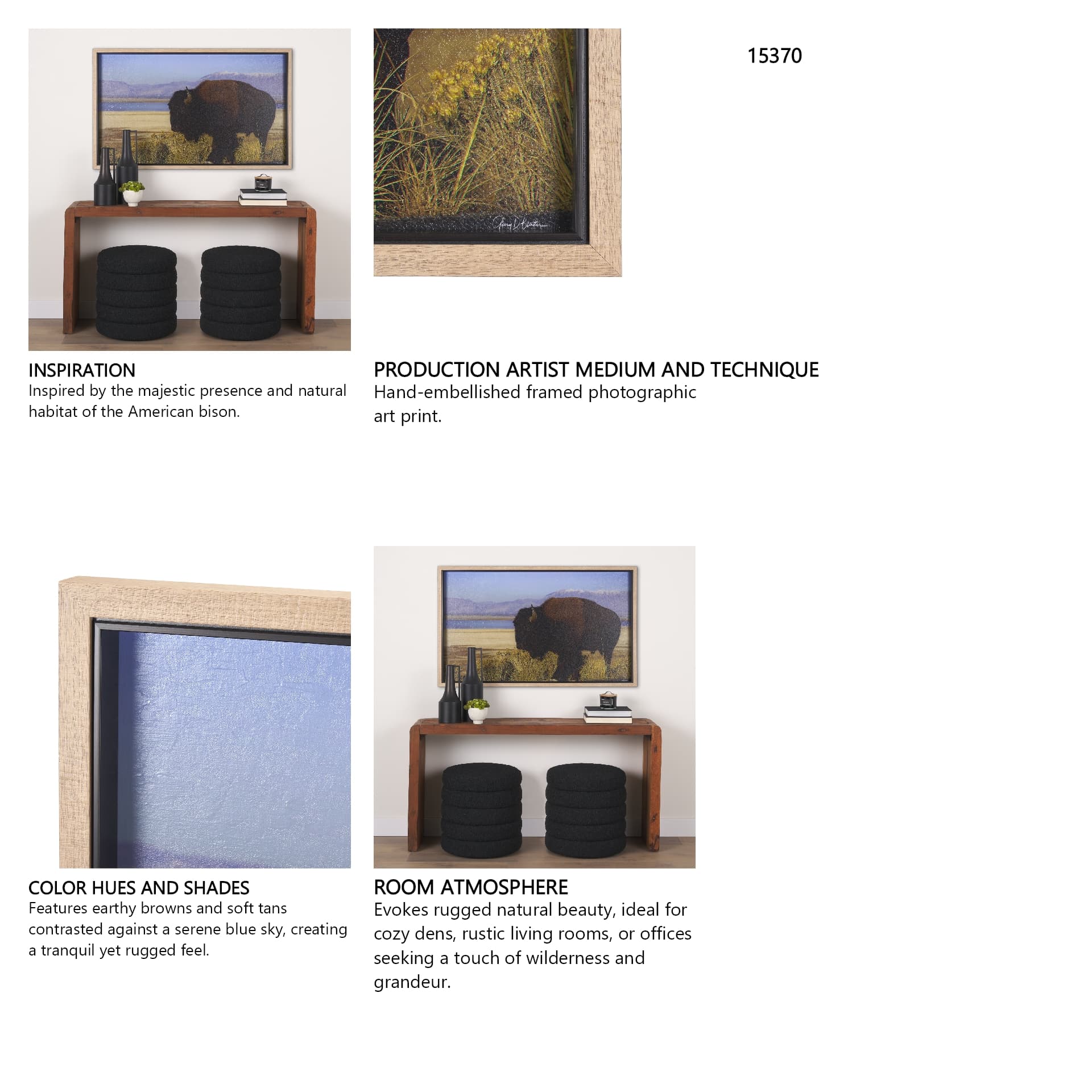 Antelope Island by Gary Blatter a Hand Embellished Textured Framed Photo Art Print — in a styled room