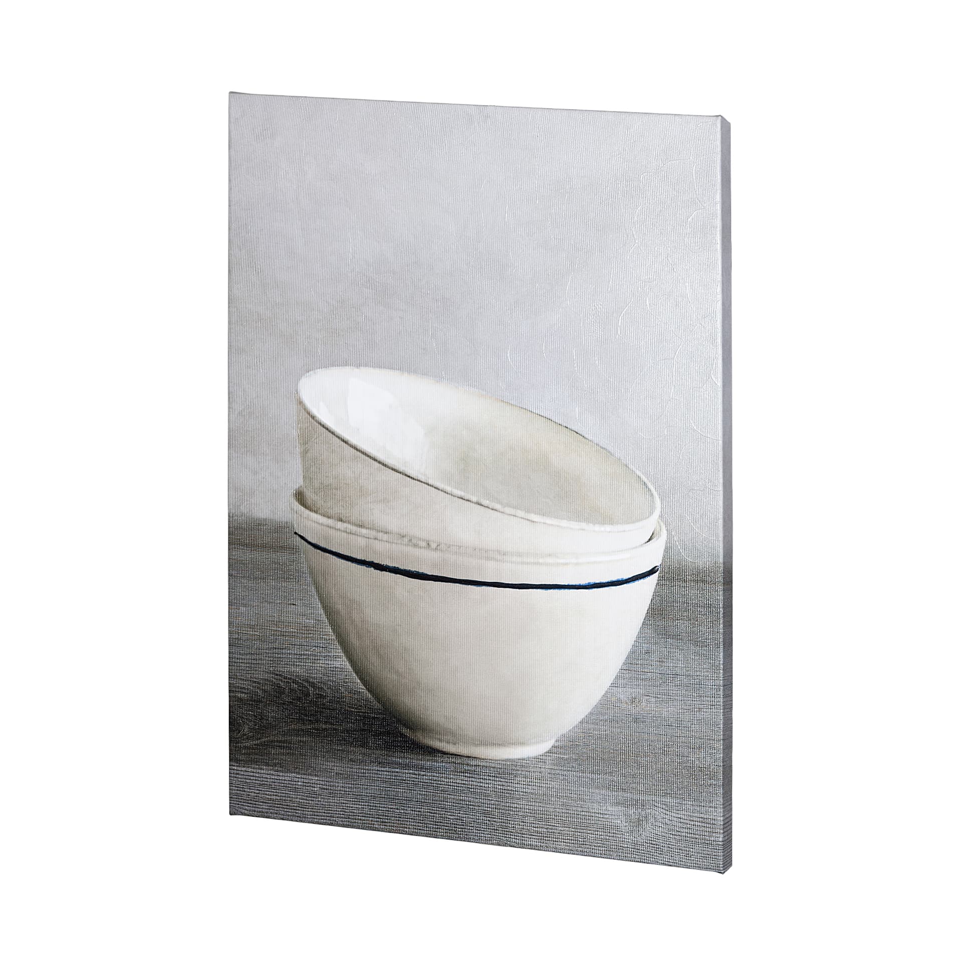 Two Artisan Bowls by Mercana Studio a Hand Embellished Textured Canvas — product photograph