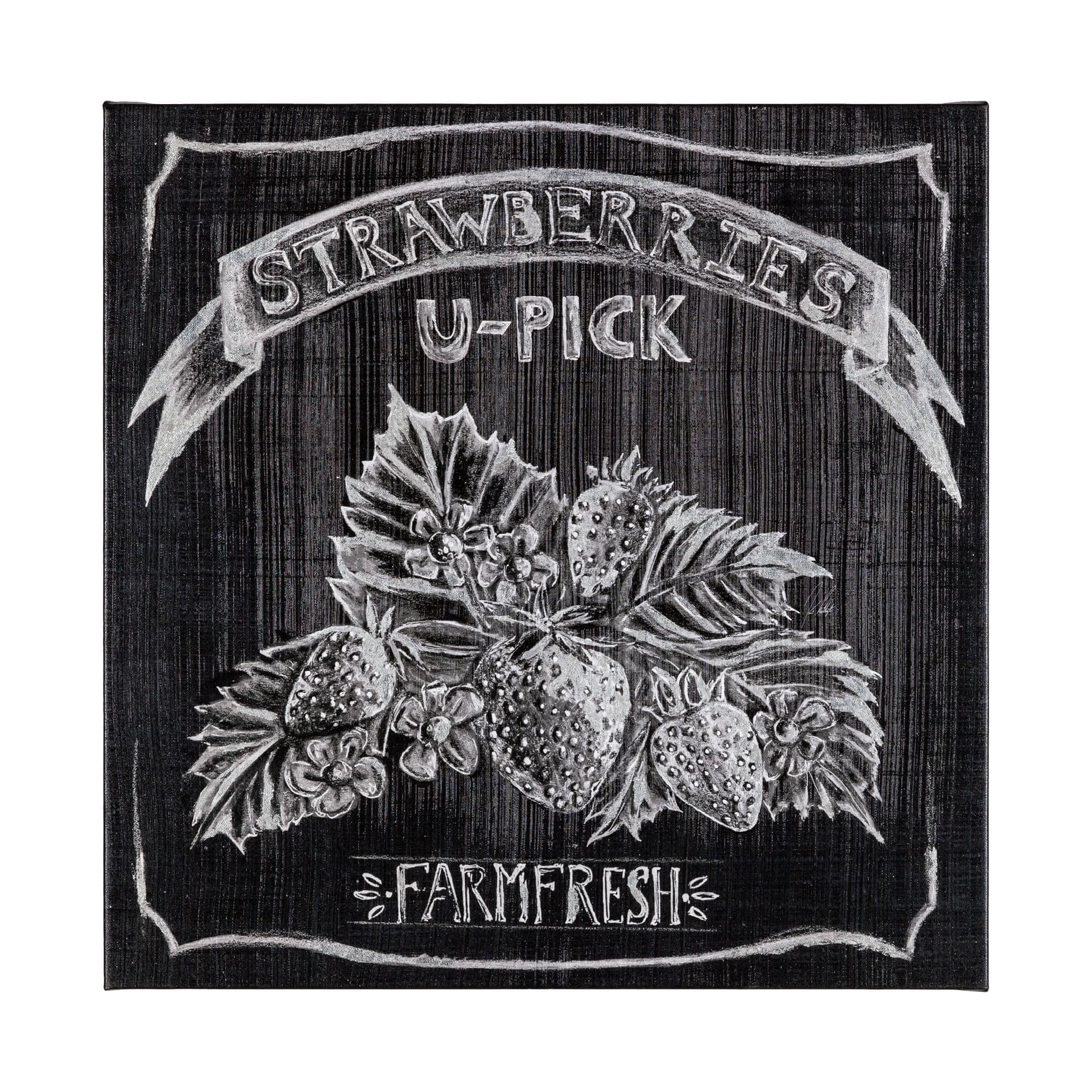 Farm Fresh Strawberries by Mercana Studio a Hand Embellished Textured Canvas — product photograph