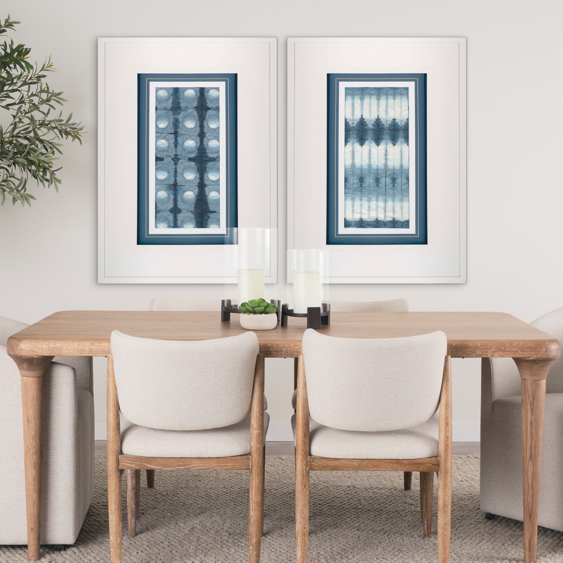 Shibori I by Chariklia Zarris a Framed Art Print Matted under Glass — in a styled room