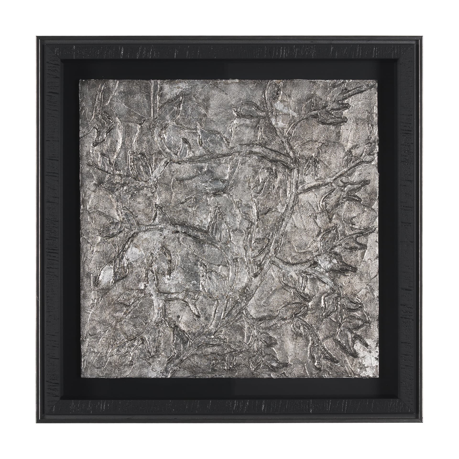 Pewter Leaves III by Morgan McLaren a Framed Art Print Matted under Glass — product photograph