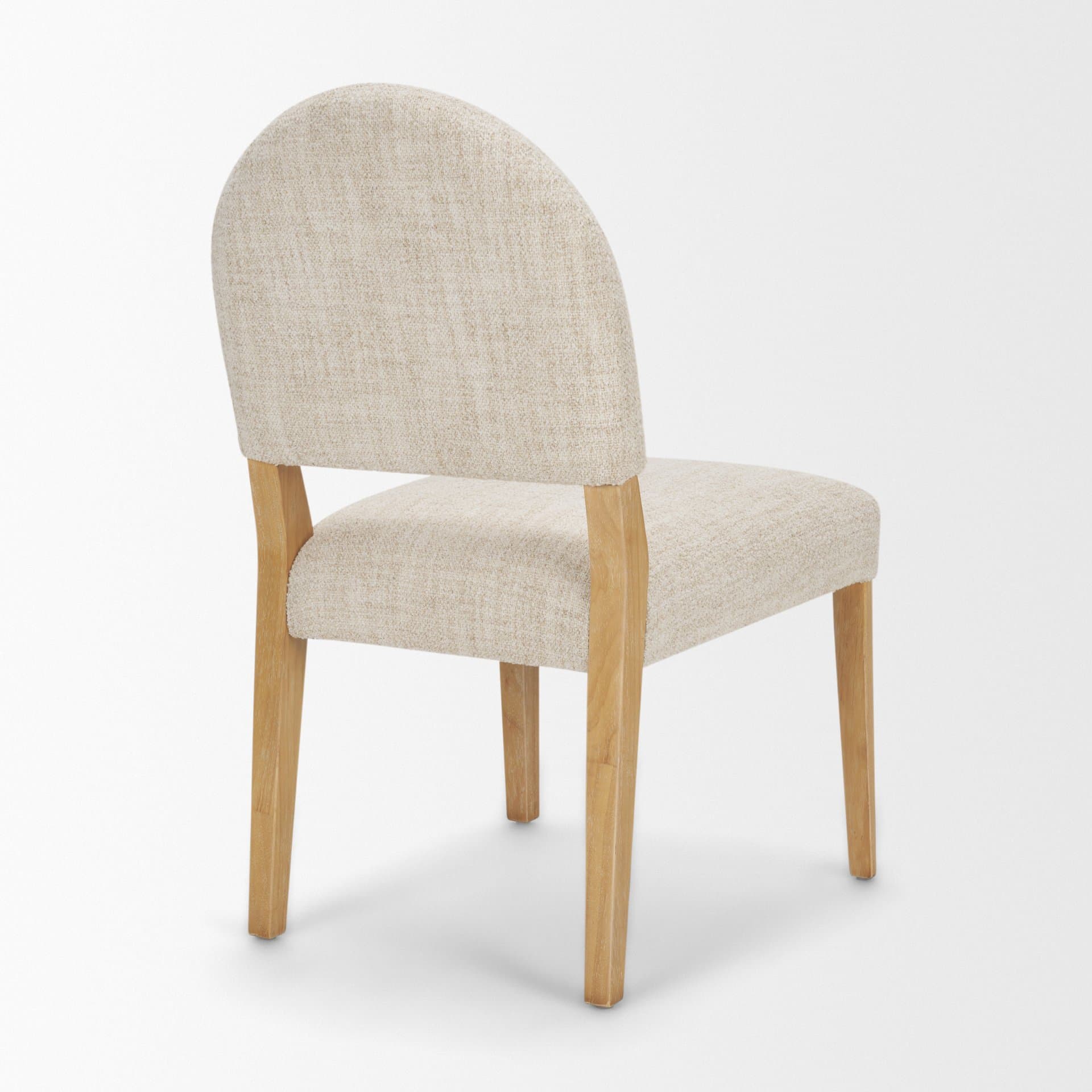 Martie Rounded Back Dining Side Chair | Oatmeal Fabric w/ Wood — product photograph