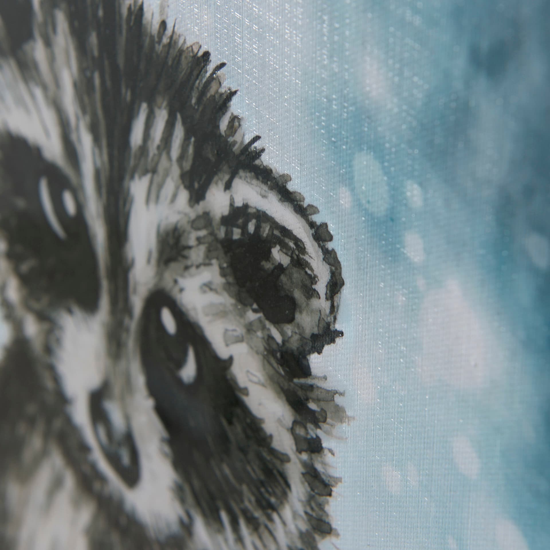 Winter Racoon by Mercana Studio a Hand Embellished Textured Canvas — product photograph