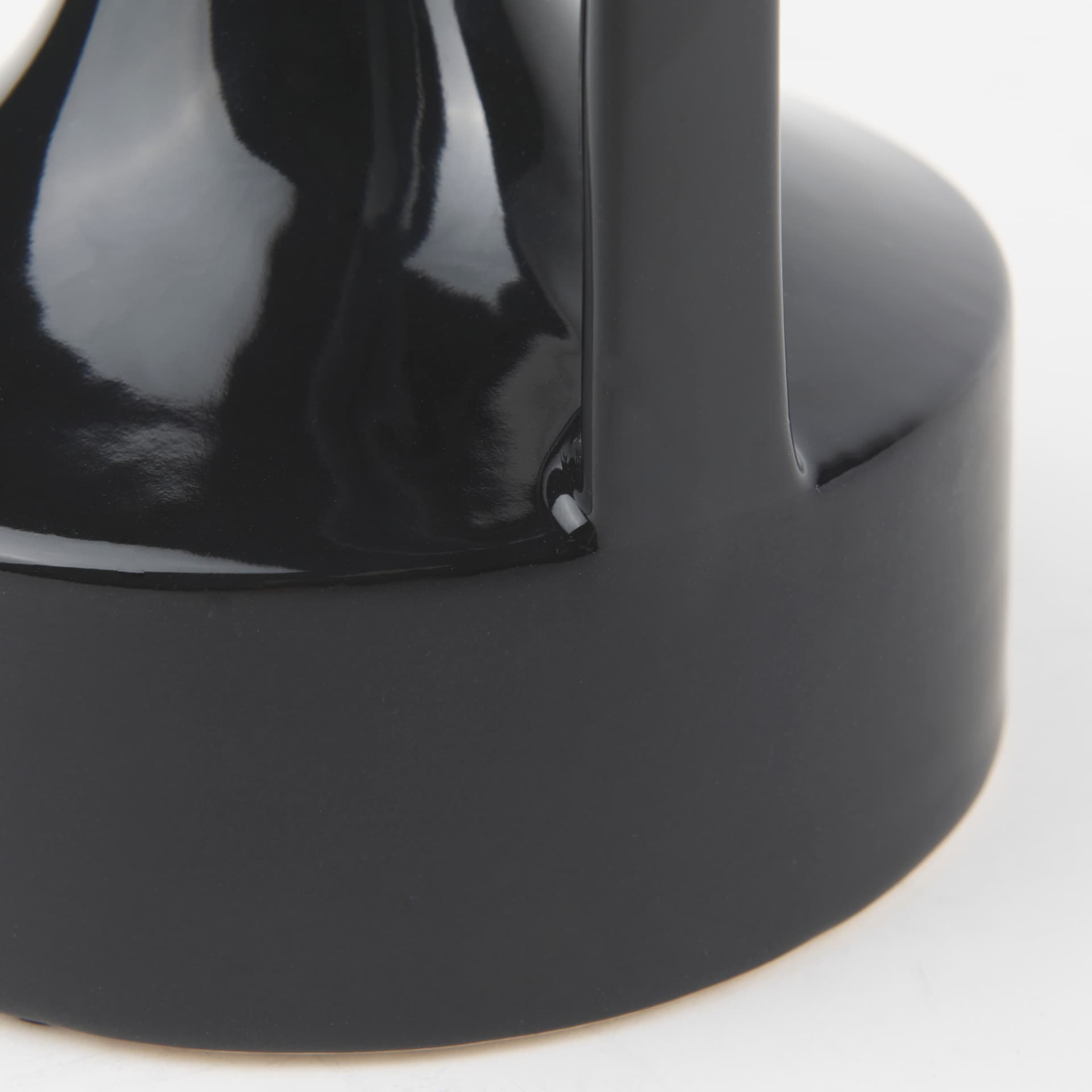 Burton 8.3H Small Glossy and Matte Black Ceramic Jug Vase — product photograph