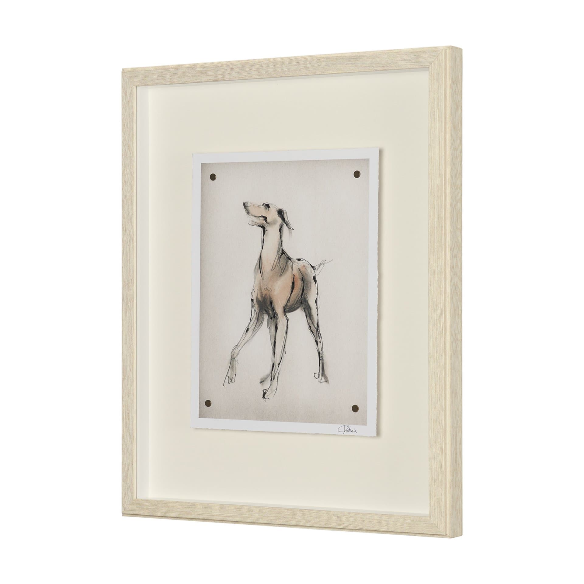 Playful Pup II by Mercana Studio Hand Embelished Framed Artwork Matted under Glass — product photograph