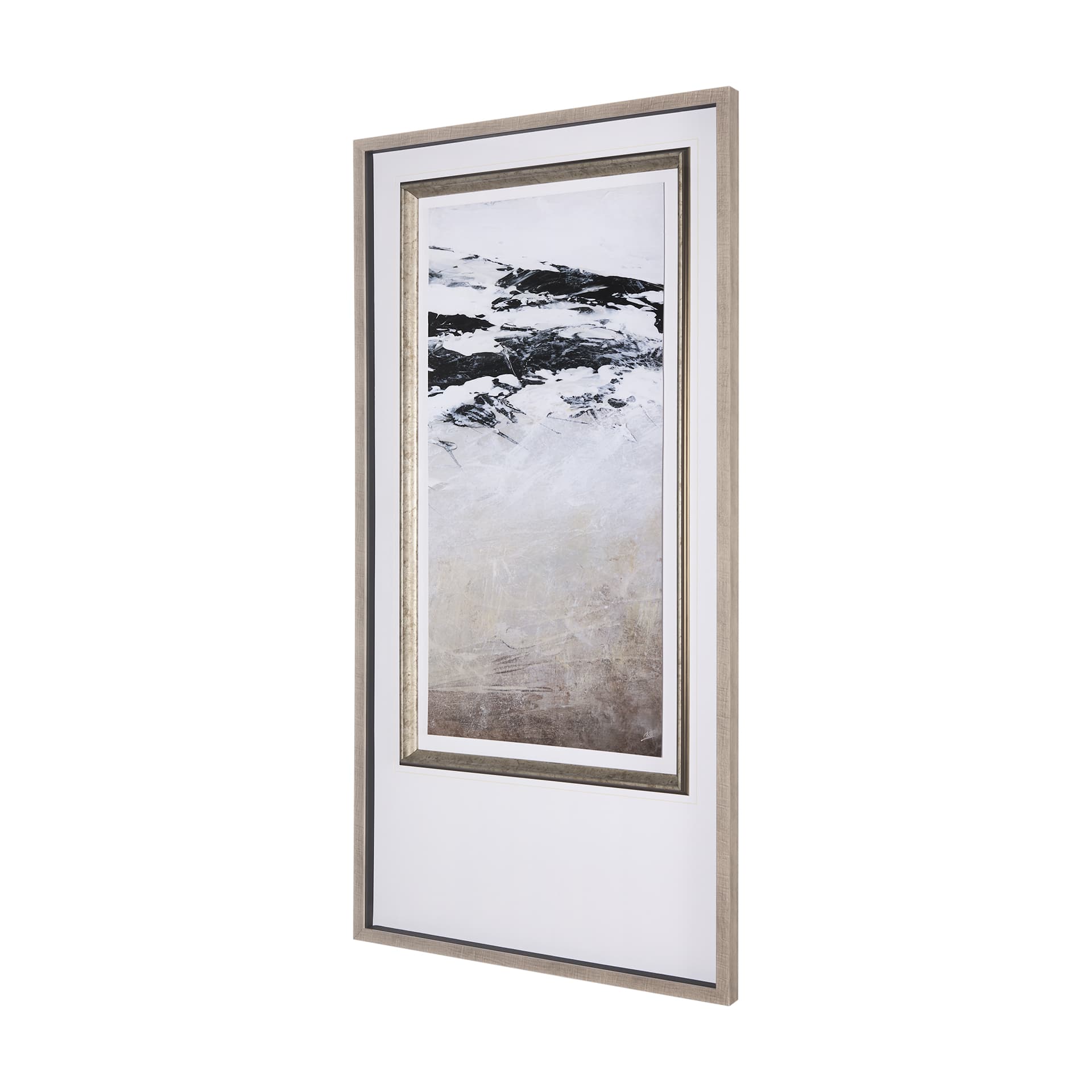 Black Strokes II by Mercana Studio a Hand Embellished Textured Framed Art Print Matted under Glass — product photograph