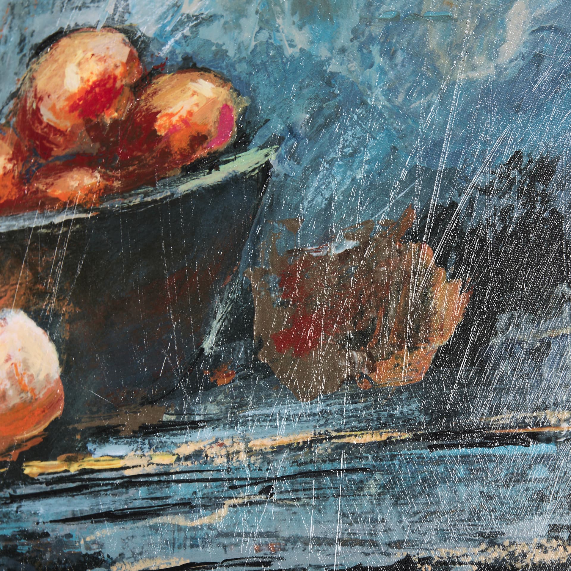 Still Life with Tangerine by Mercana Studio a Hand Embellished Textured Canvas — product photograph