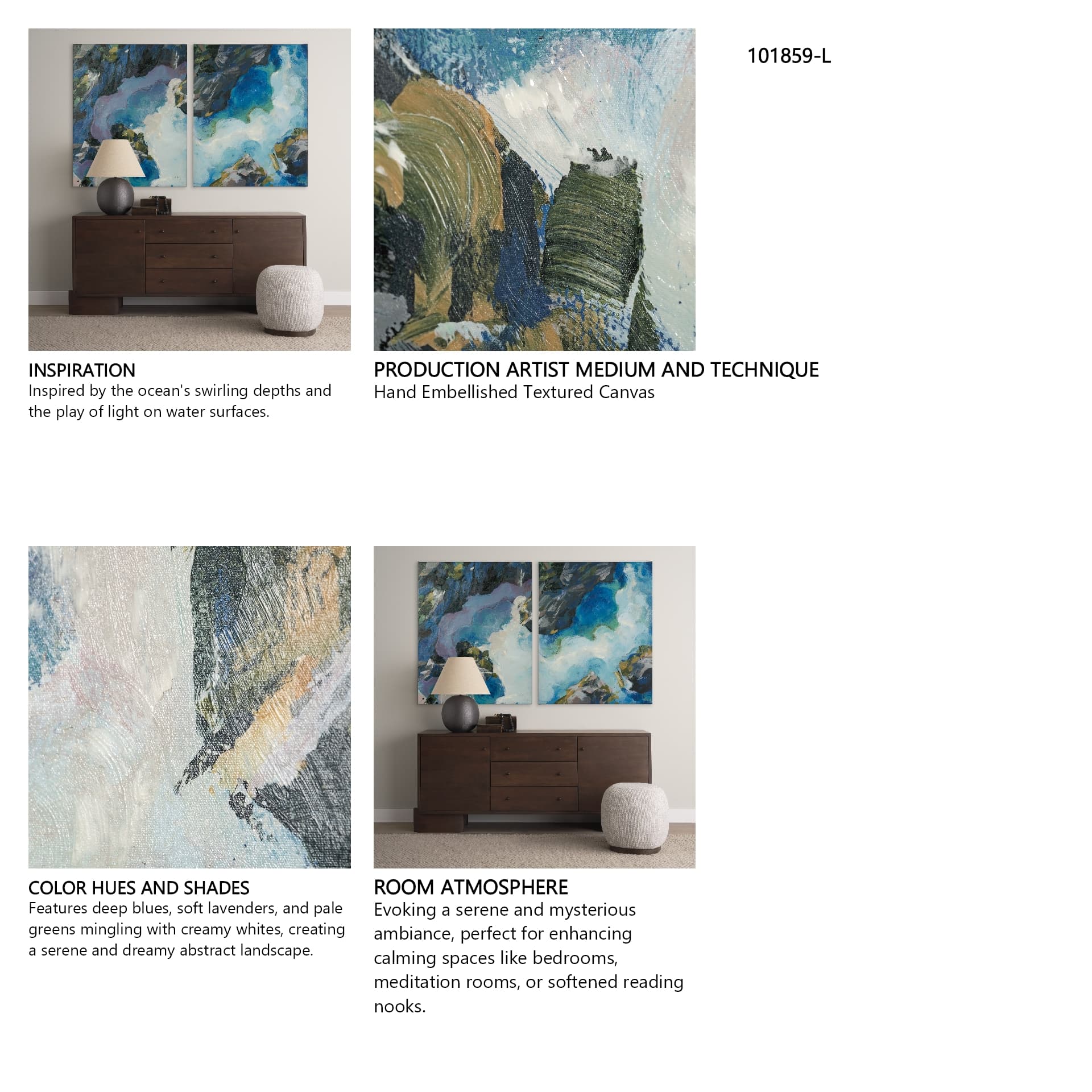 Aerial View I by Silvia Krause a Hand Embellished Textured Canvas — in a styled room