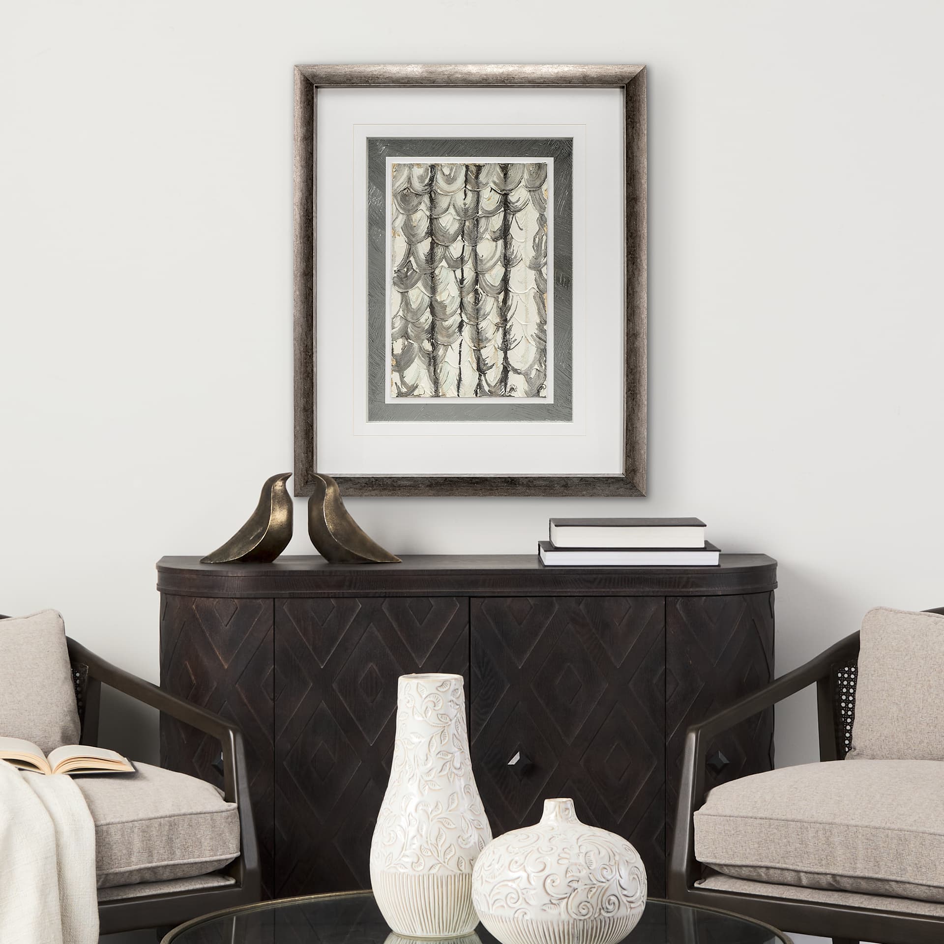 Arch by Studio M a handmade Original Framed Artwork under Glass — in a styled room
