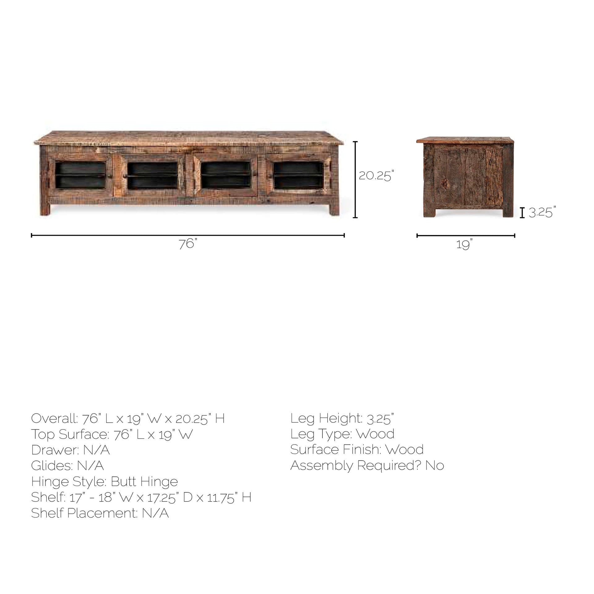Wilton II Reclaimed Wood and Metal Media Console — product photograph