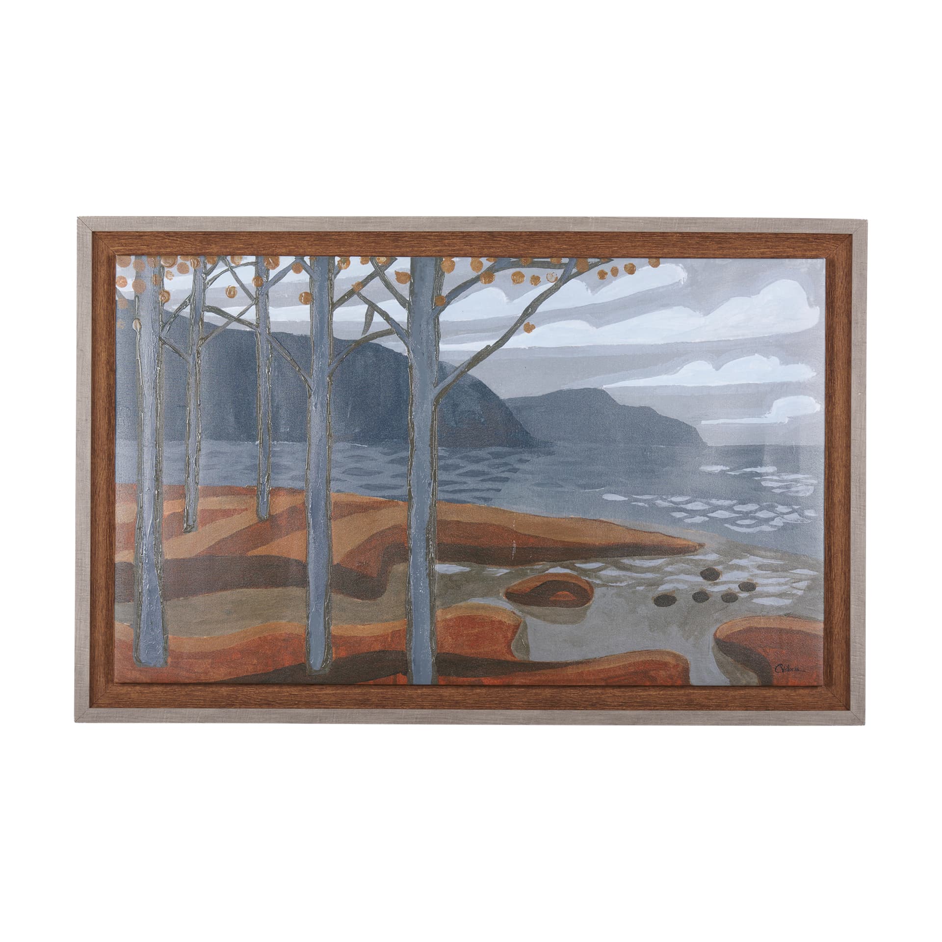 Gray Day by Mercana Studio a Hand Embellished Textured Framed Canvas — product photograph