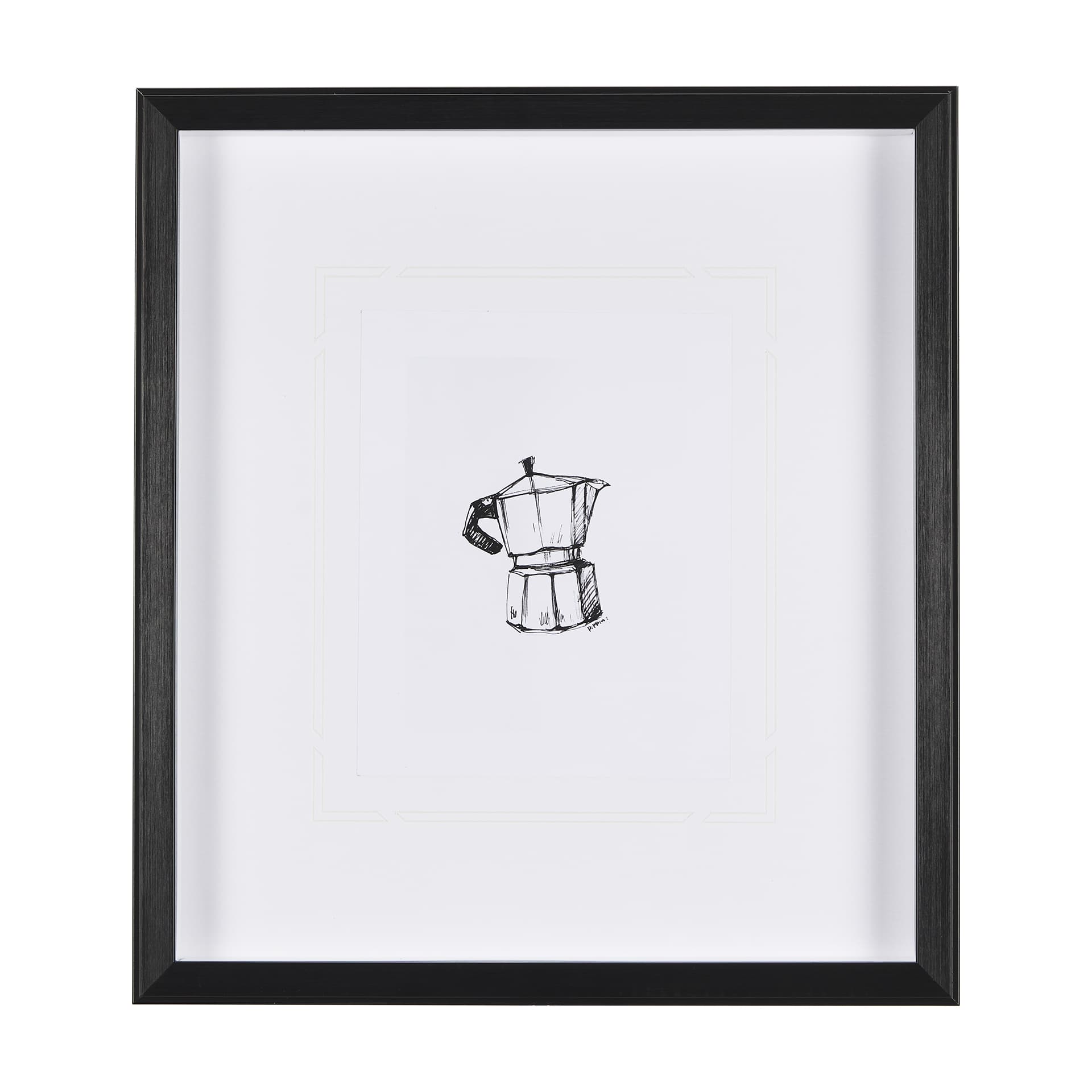 Stove Top Espresso Maker by Simeng a Framed Art Print Matted under Glass — product photograph
