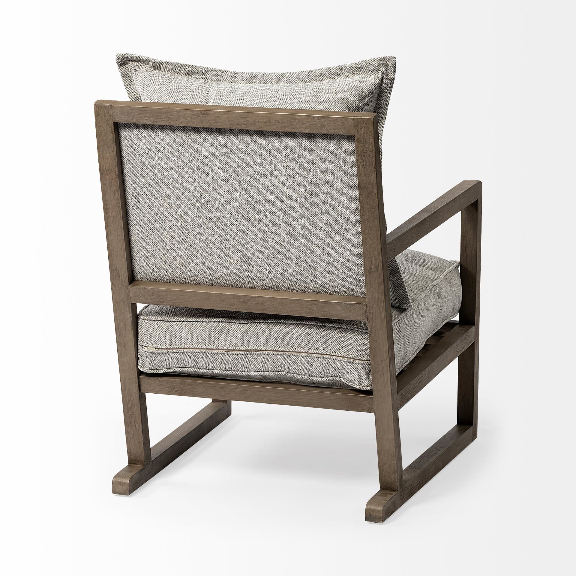 Sherlock Frost Gray Wood Frame Accent Chair — product photograph