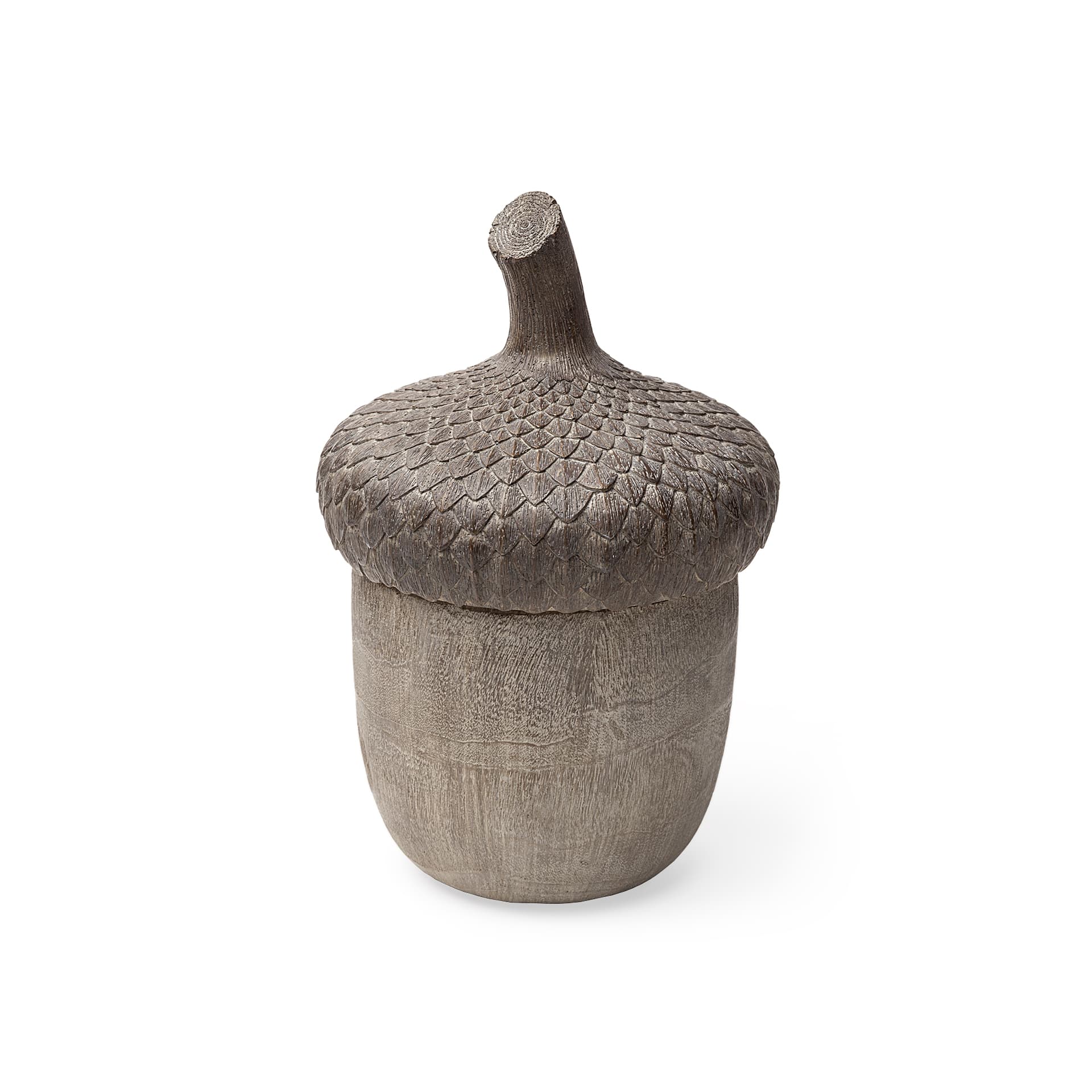 Mandor I (Small) 6L x 6W Brown Resin Acorn Box — product photograph