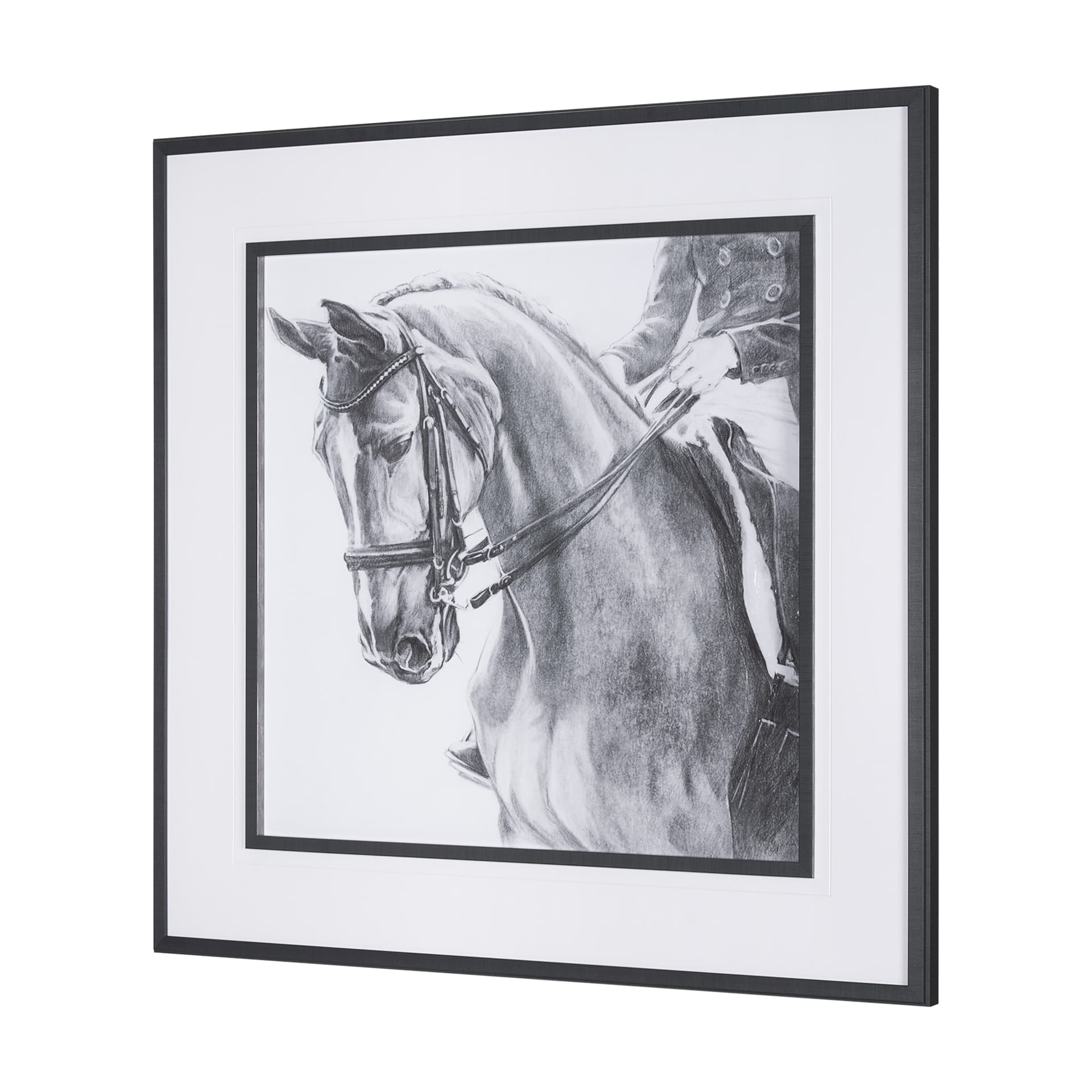 Poised by Mercana Studio a Hand Embellished Textured Framed Art Print Matted under Glass — product photograph