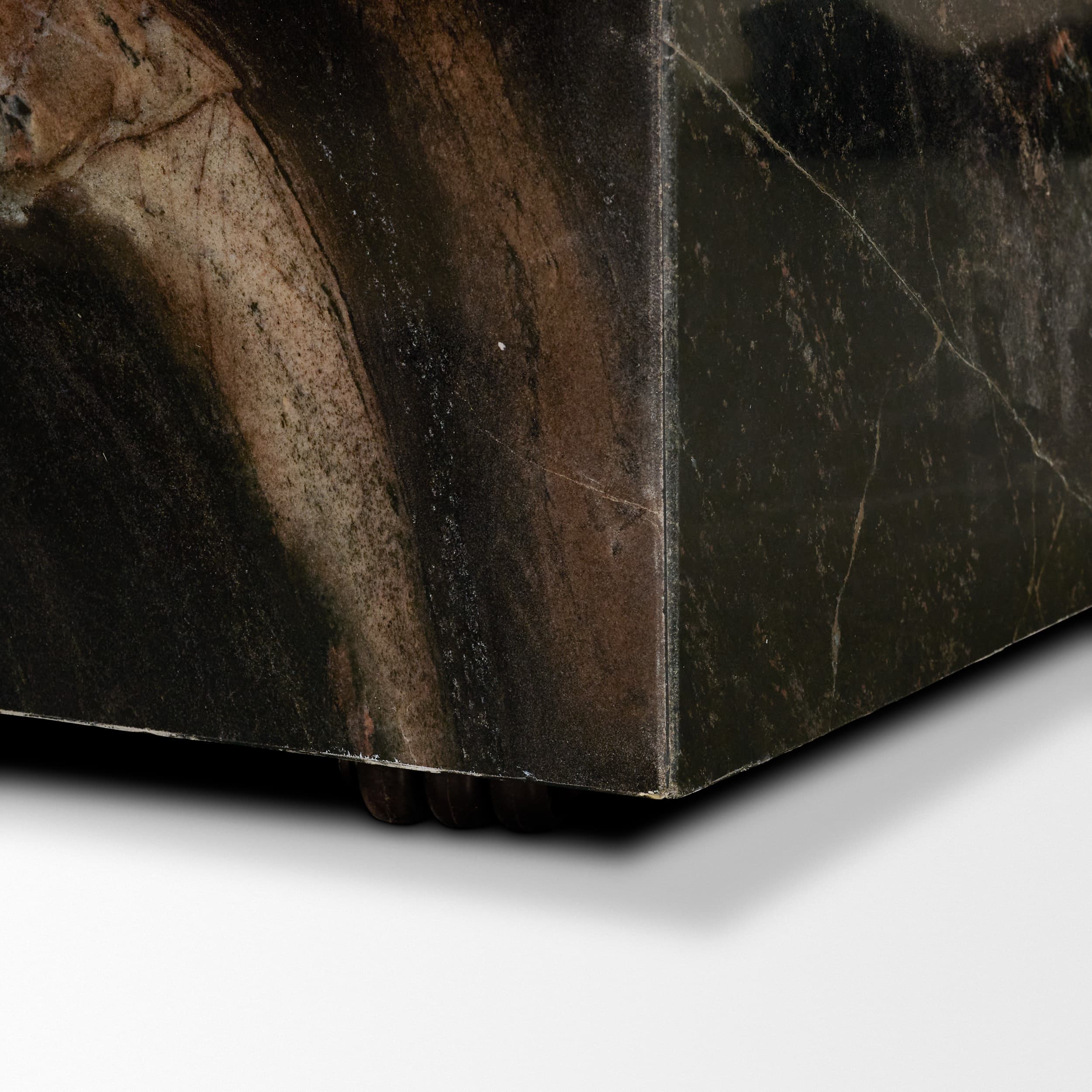 Quadra 20" Solid Black Marble Square Coffee Table — product photograph